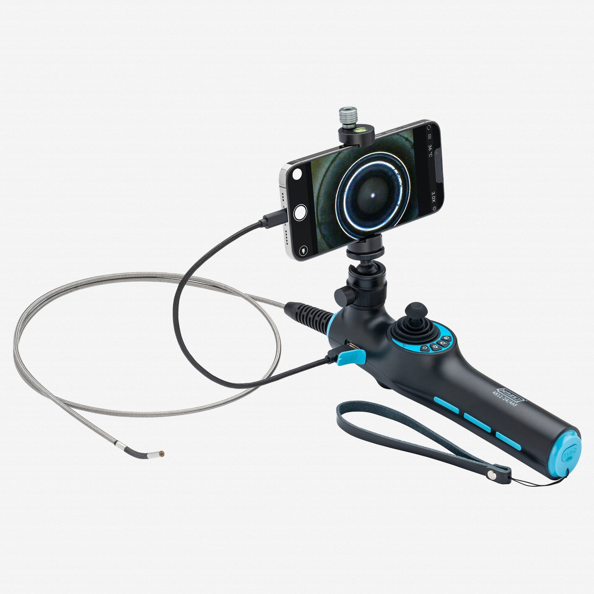 Hazet 4812-24/4AF HD Video Borescope Set with 360 Degrees Swivelling Probe - HZ4812-24/4AF - KC Tool