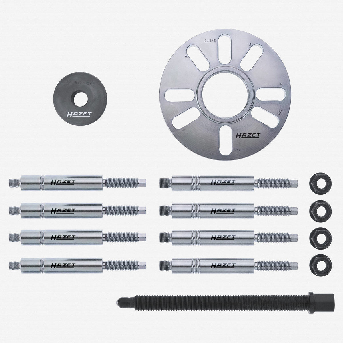 Hazet 4935-2/15 Wheel Hub / Cardan Shaft Extractor Set, 15 Pieces - HZ4935-2/15 - KC Tool