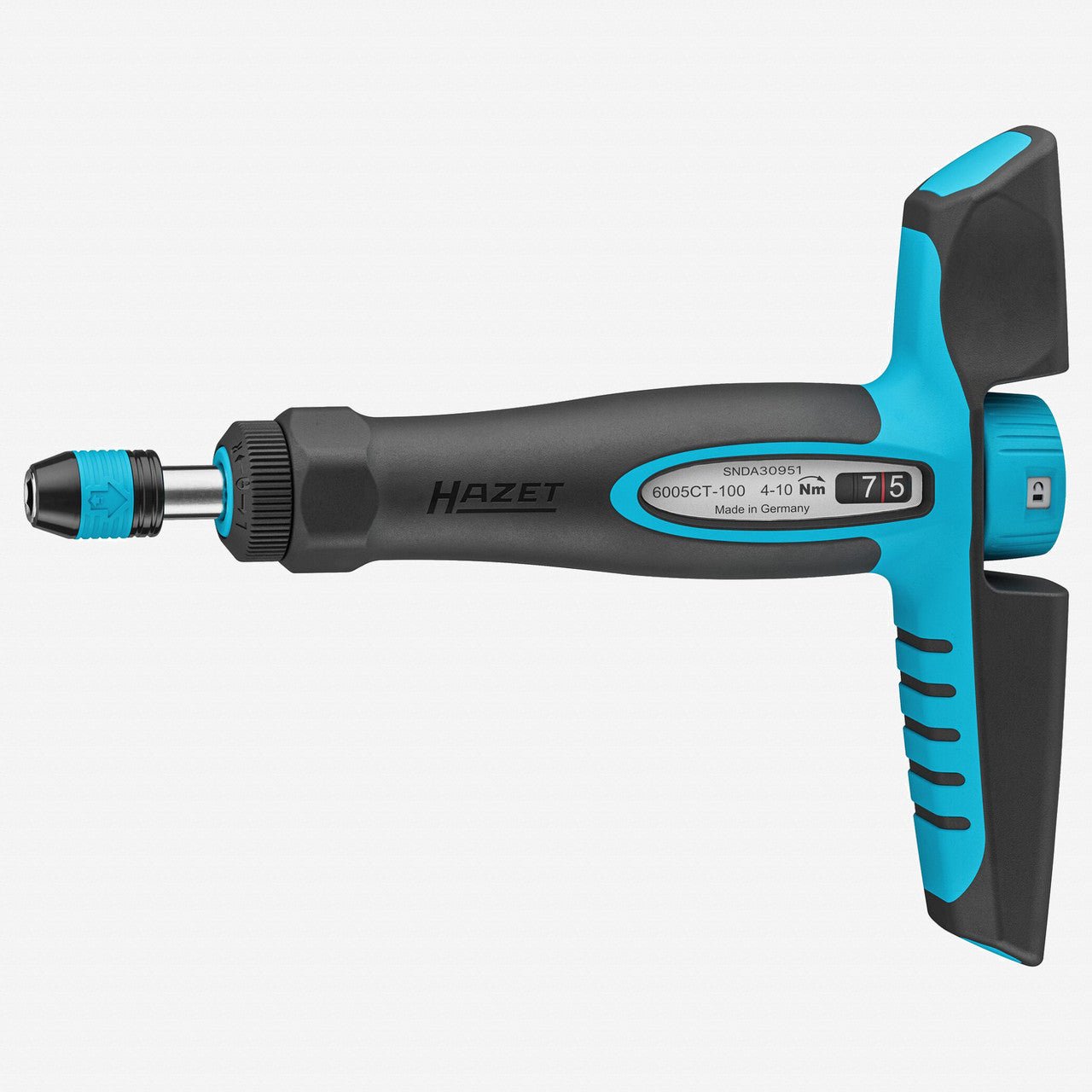 Hazet 6005CT - 100 Ratcheting Torque T - Handle Screwdriver, 1/4" Hex Drive, Reversible, 4.0 - 10.0 Nm - HZ6005CT-100 - KC Tool