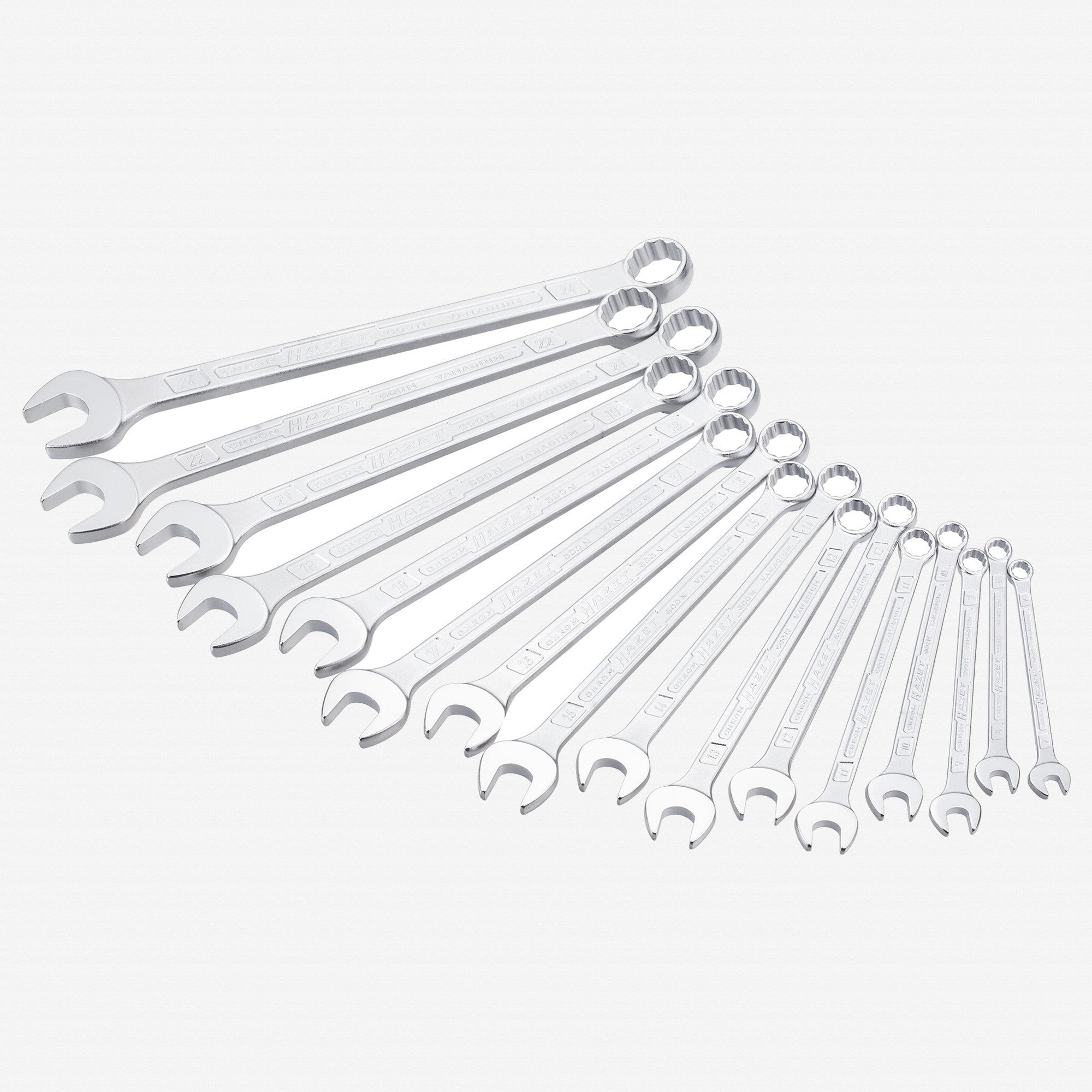 Hazet 600SPC/16 Combination Wrench Set, Metric, 12 Point, 16 Pieces - HZ600SPC/16 - KC Tool