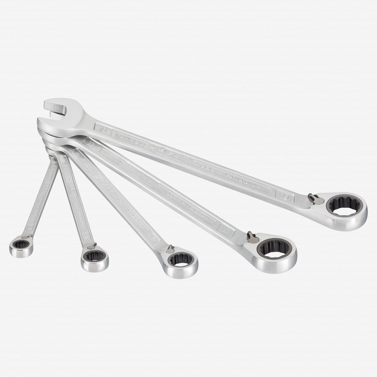 Hazet 606/5 Ratcheting combination wrench set 5 pc metric 8-19mm - HZ606/5 - KC Tool