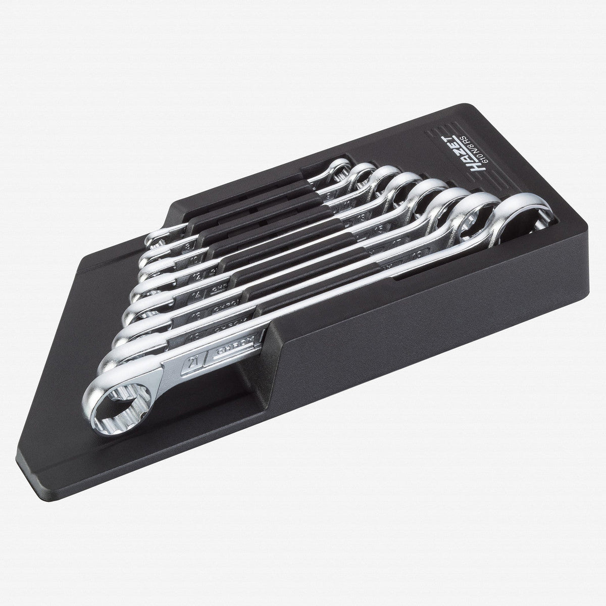 Hazet 610N/8RS Double box-end wrench set 8 pc metric with tool holder - HZ610N/8RS - KC Tool