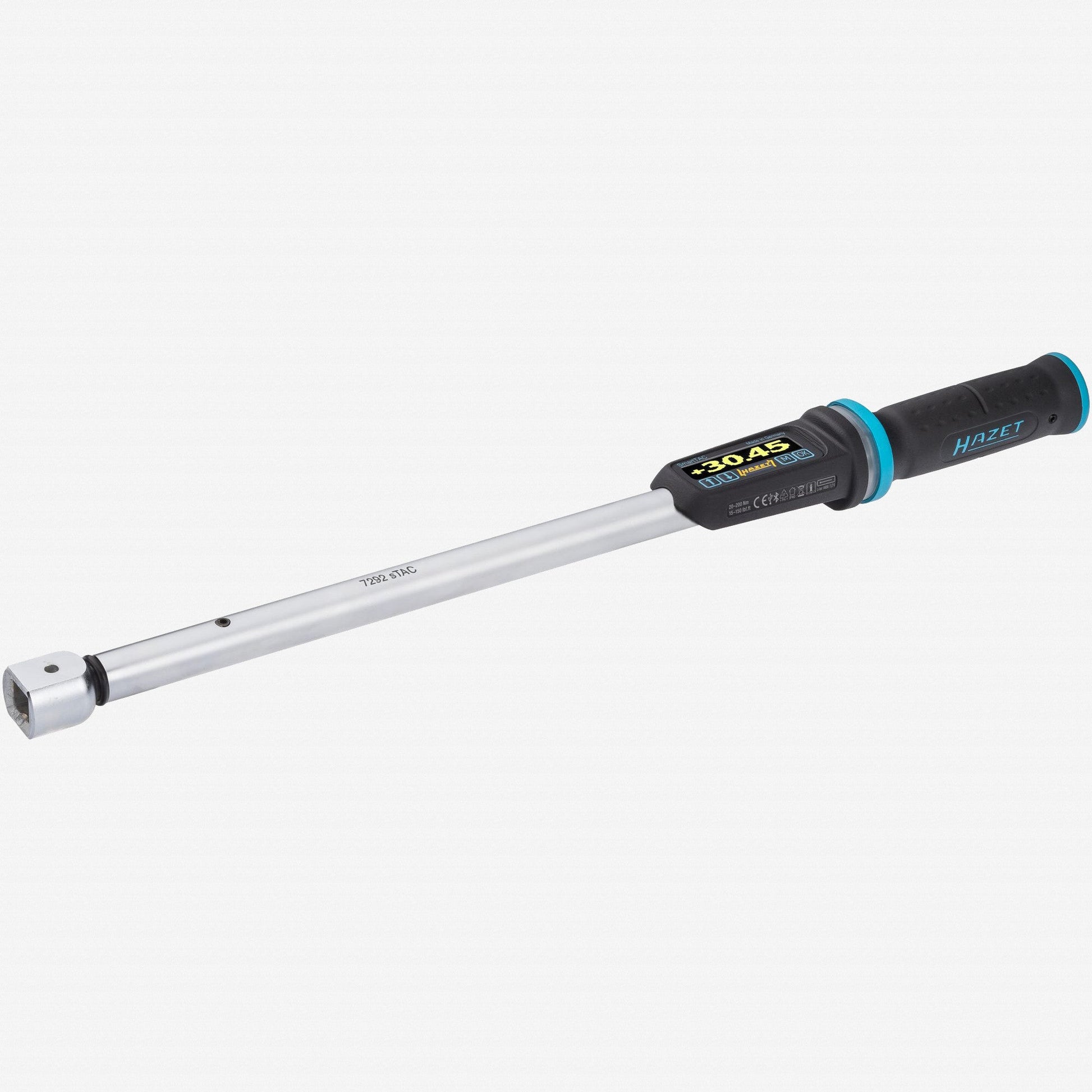 Hazet 7292-5STAC Electronic Torque Wrench with Angle Gauge, 14 x 18mm, 20 - 200Nm - HZ7292-5STAC - KC Tool