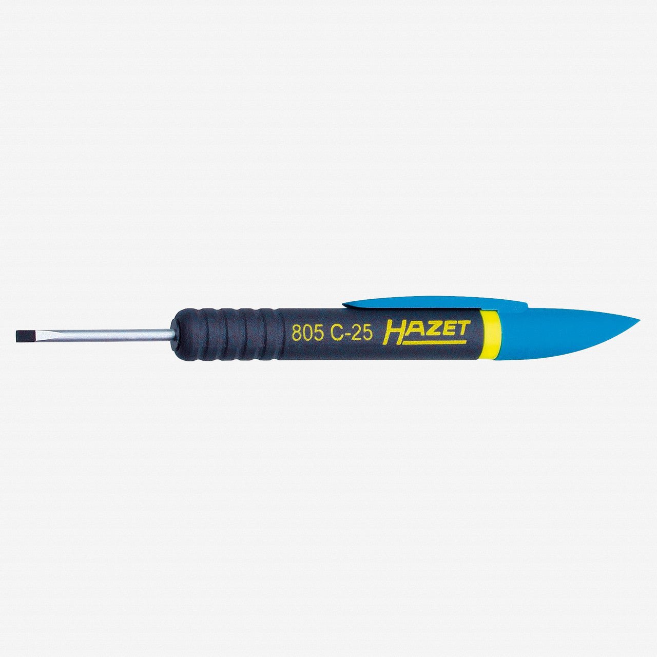 Hazet 805C-25 2.5 x 30mm Slotted Screwdriver with Pocket Clip - HZ805C-25 - KC Tool