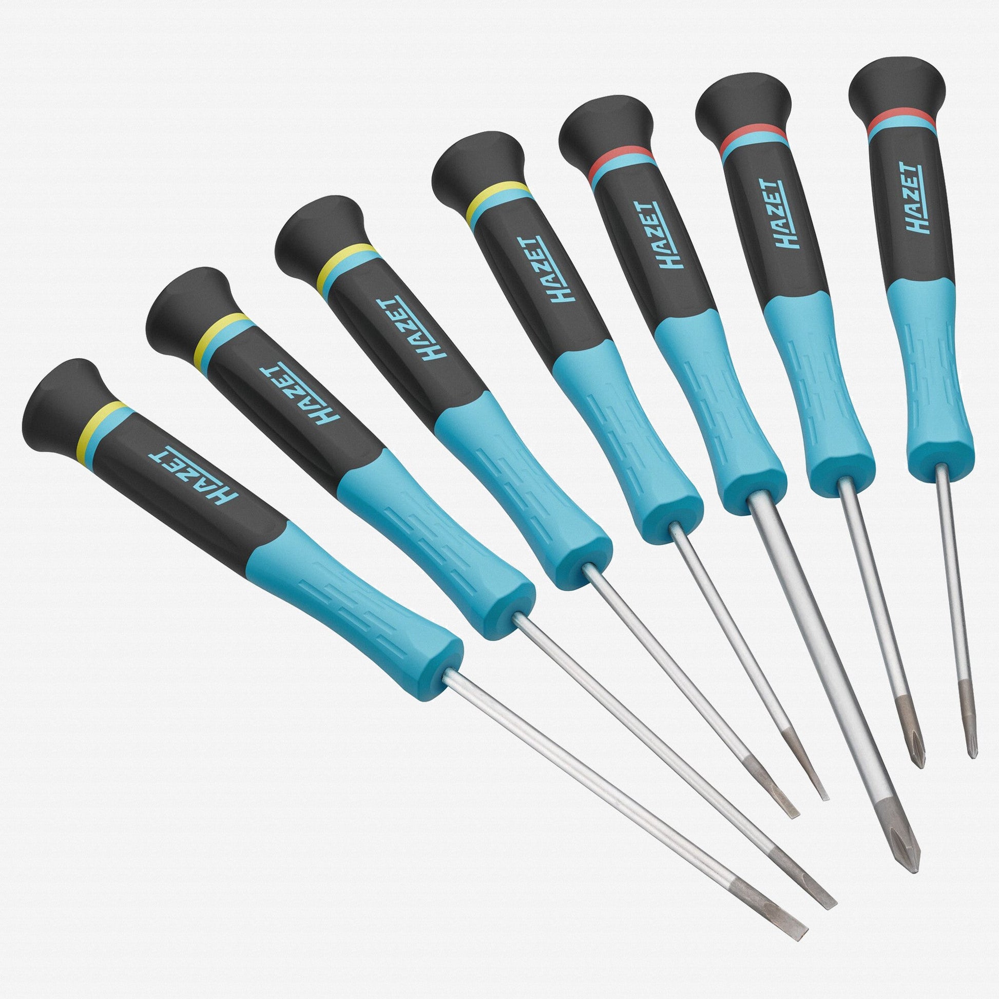 Hazet 811EL/7 Slotted and Phillips Electronic Precision Screwdriver Set with 3K Handles, 7 Pieces - HZ811EL/7 - KC Tool