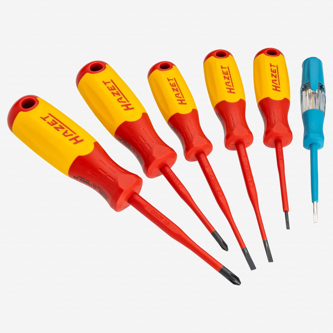Hazet 811KV/6 VDE Insulated Screwdriver Set with Tester, 6 Pieces - HZ811KV/6 - KC Tool
