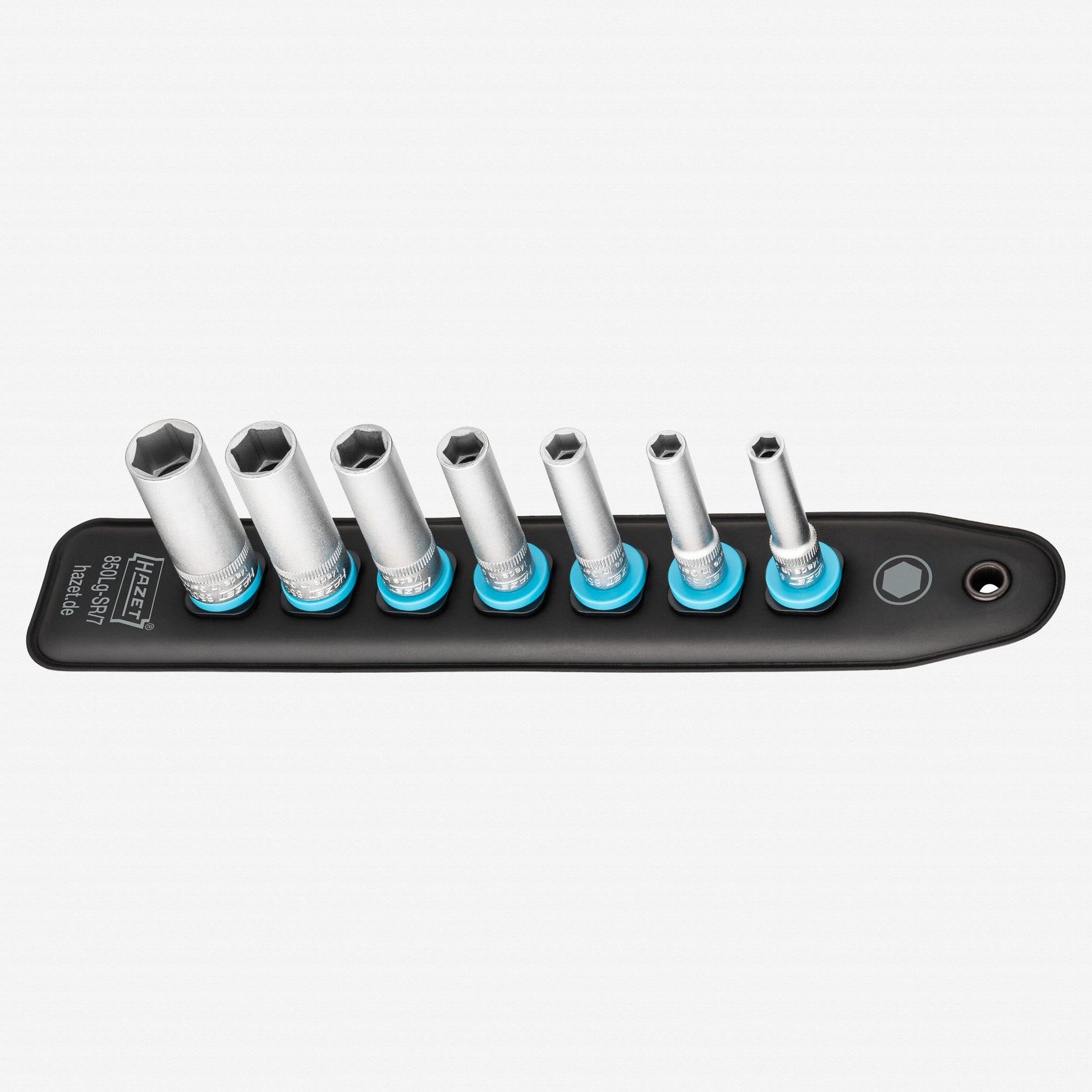 Hazet 850LG-SR/7 SmartRail 1/4" Metric Deep Socket Set, 7 Pieces - HZ850LG-SR/7 - KC Tool