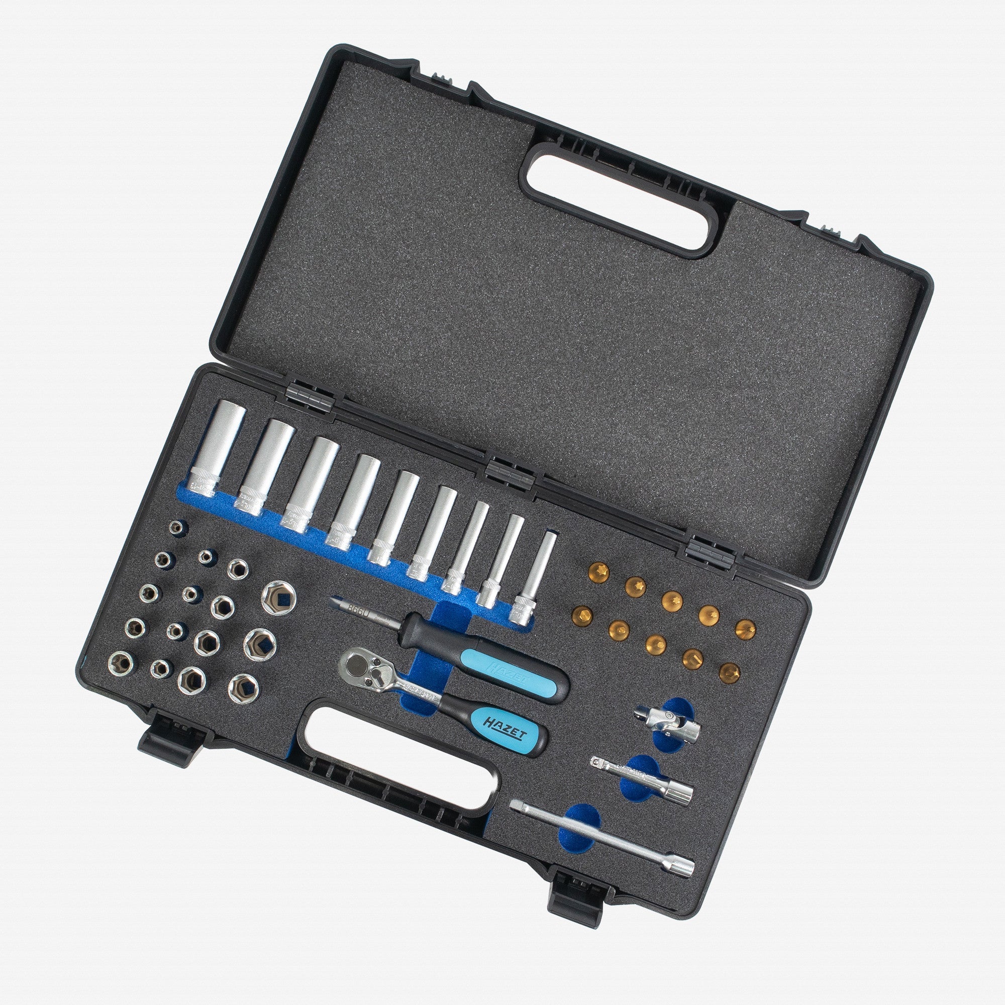 Hazet 855-1 1/4" Socket and Bit TiN Set, 40 Pieces (Old Version) - HZ855-1-OLD - KC Tool