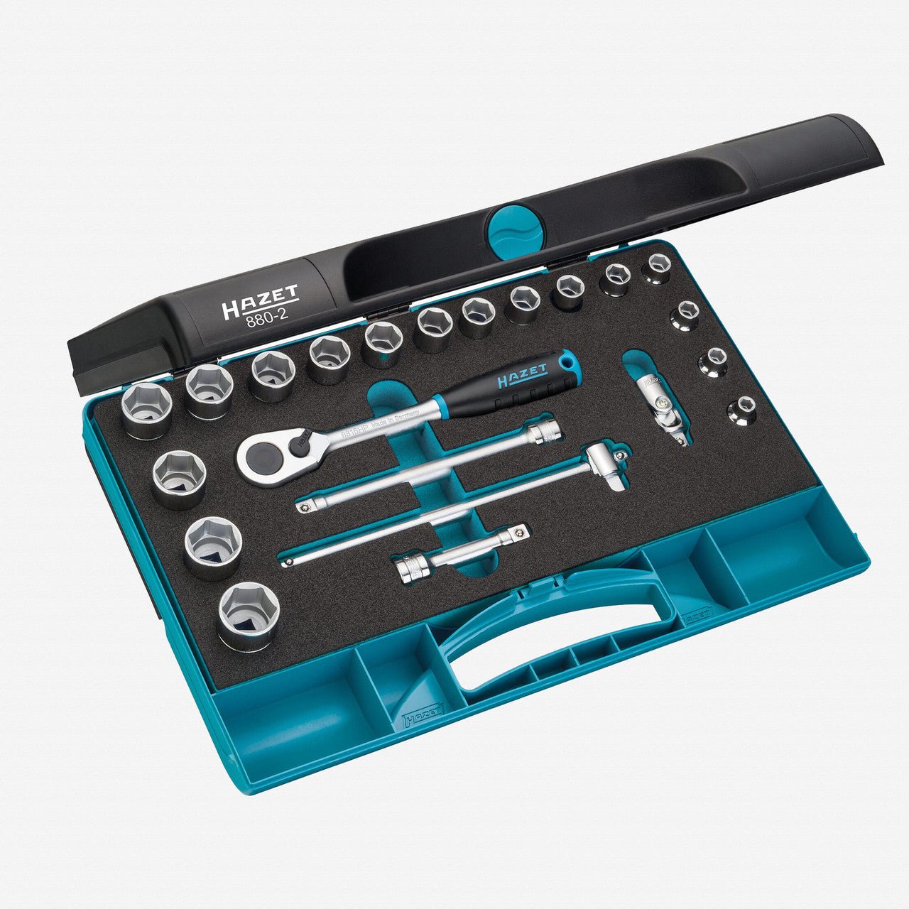 Hazet 880 - 2 Socket Set with Ratchet - 3/8" Drive, 22 Pieces - HZ880-2 - KC Tool