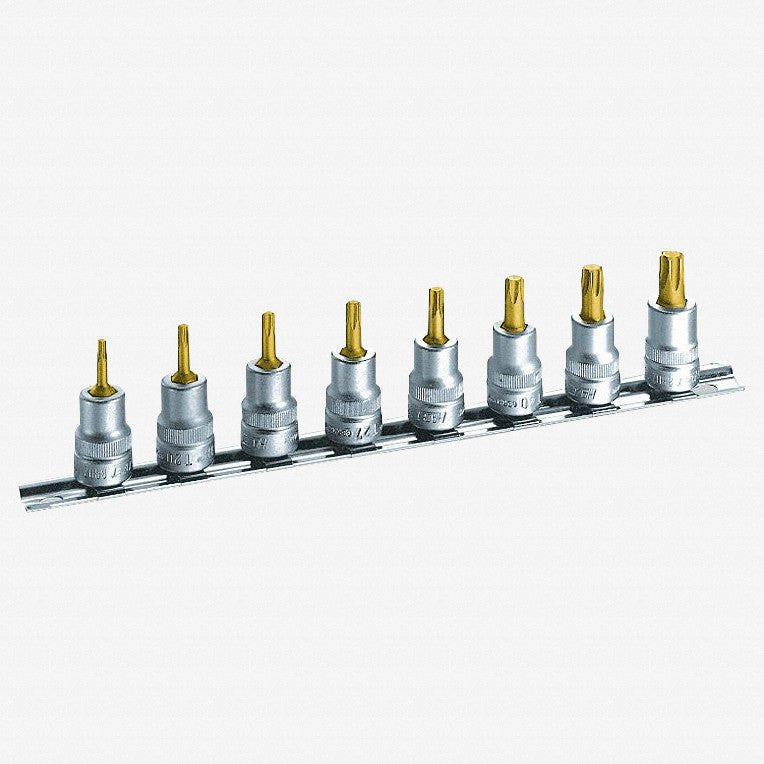 Hazet 8802T/8H 8 Pc Torx Titanium - Nitride 3/8" Socket Set - HZ8802T/8H - KC Tool