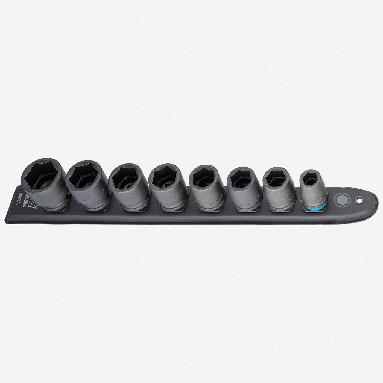 Hazet 900S - SR/8 1/2" SmartRail Metric Impact Socket Set, 13 - 27 mm, 8 Pieces - HZ900S-SR/8 - KC Tool