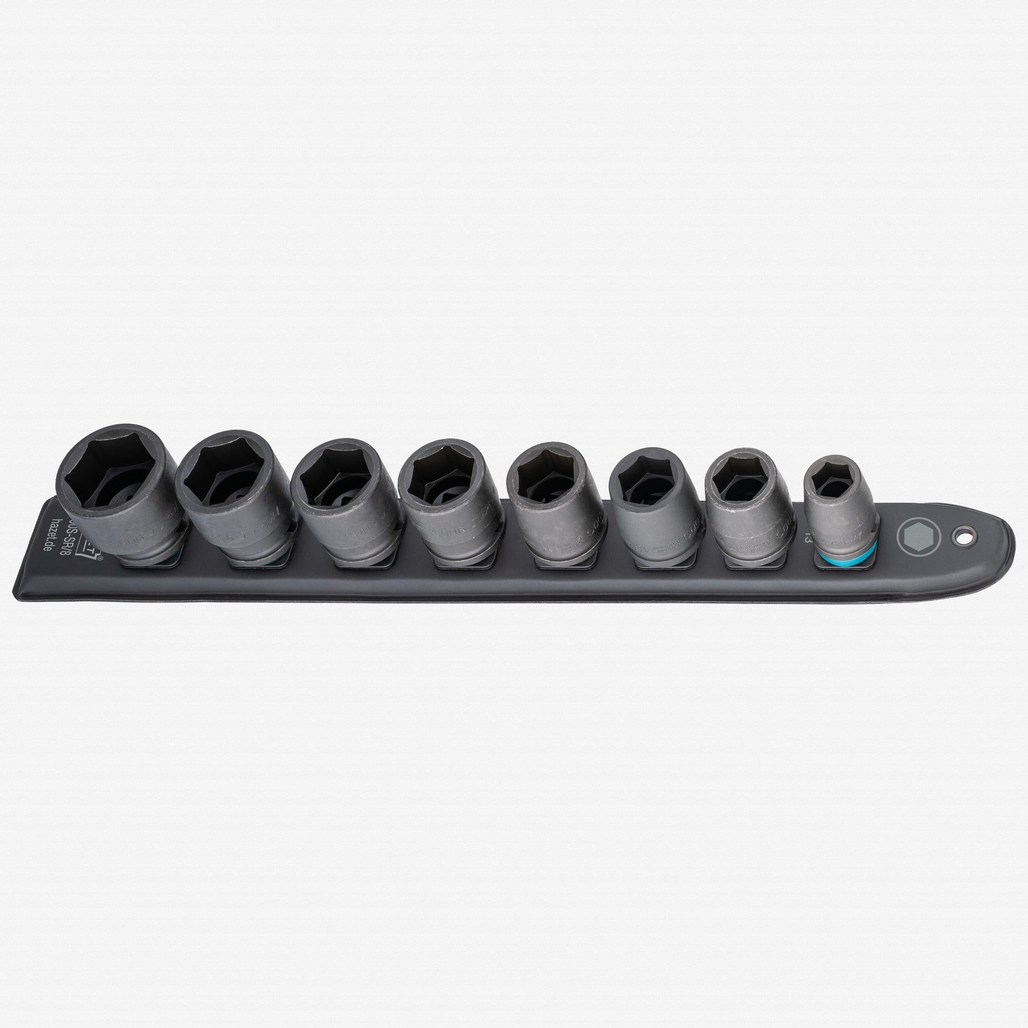 Hazet 900S-SR/8 1/2" SmartRail Metric Impact Socket Set, 13 - 27 mm, 8 Pieces - HZ900S-SR/8 - KC Tool