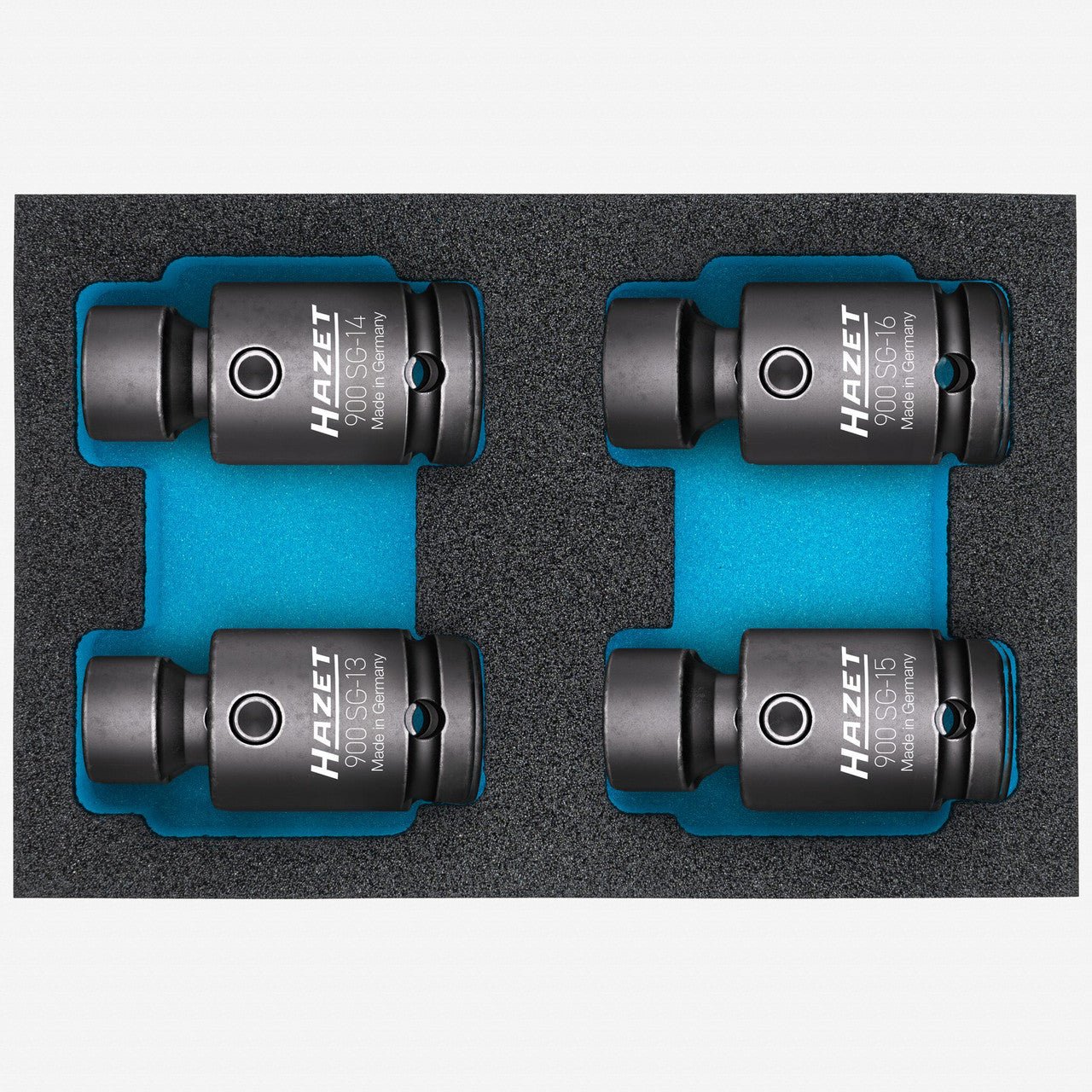 Hazet 900SG - 1316/4 Metric Universal Joint 1/2" Impact Socket Set, 4 Pieces - HZ900SG-1316/4 - KC Tool