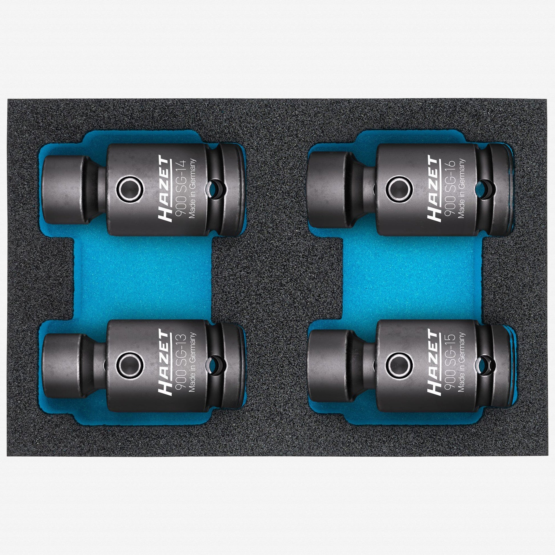 Hazet 900SG-1316/4 Metric Universal Joint 1/2" Impact Socket Set, 4 Pieces - HZ900SG-1316/4 - KC Tool