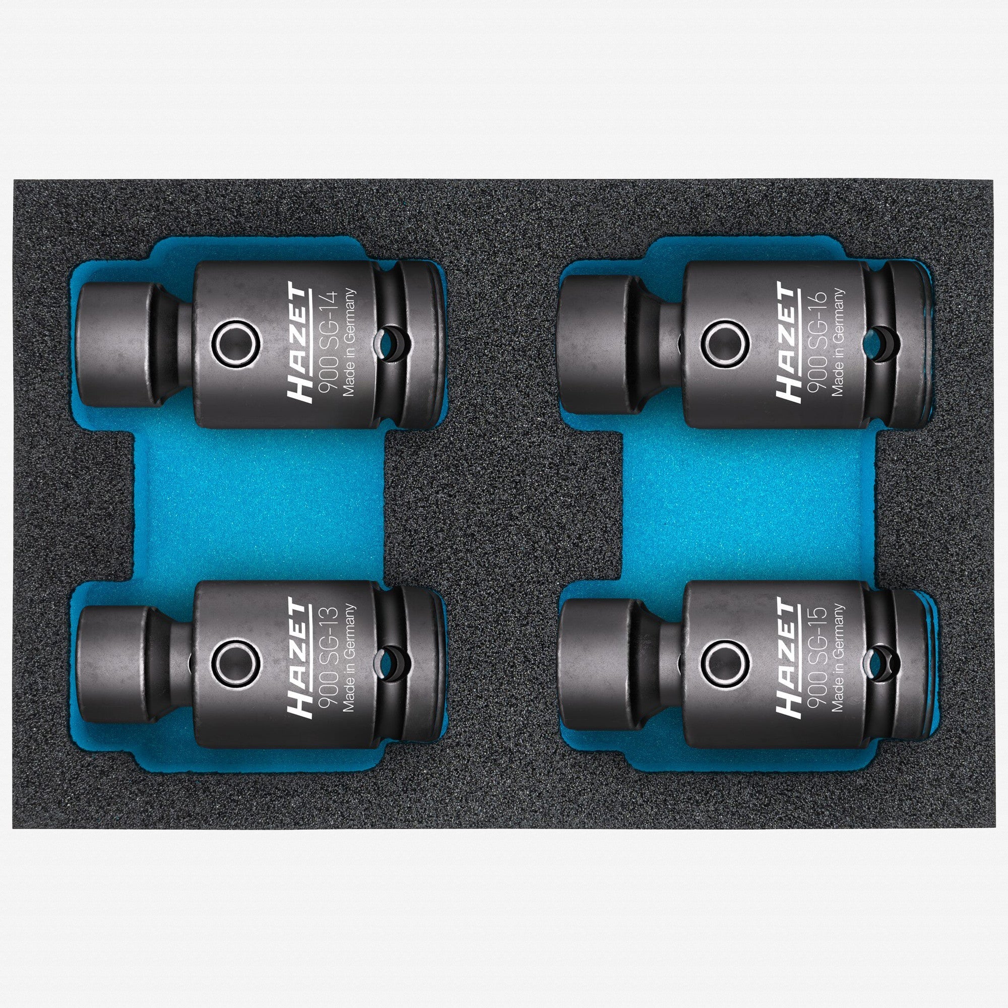 Hazet 900SG-1316/4 Metric Universal Joint 1/2" Impact Socket Set, 4 Pieces - HZ900SG-1316/4 - KC Tool