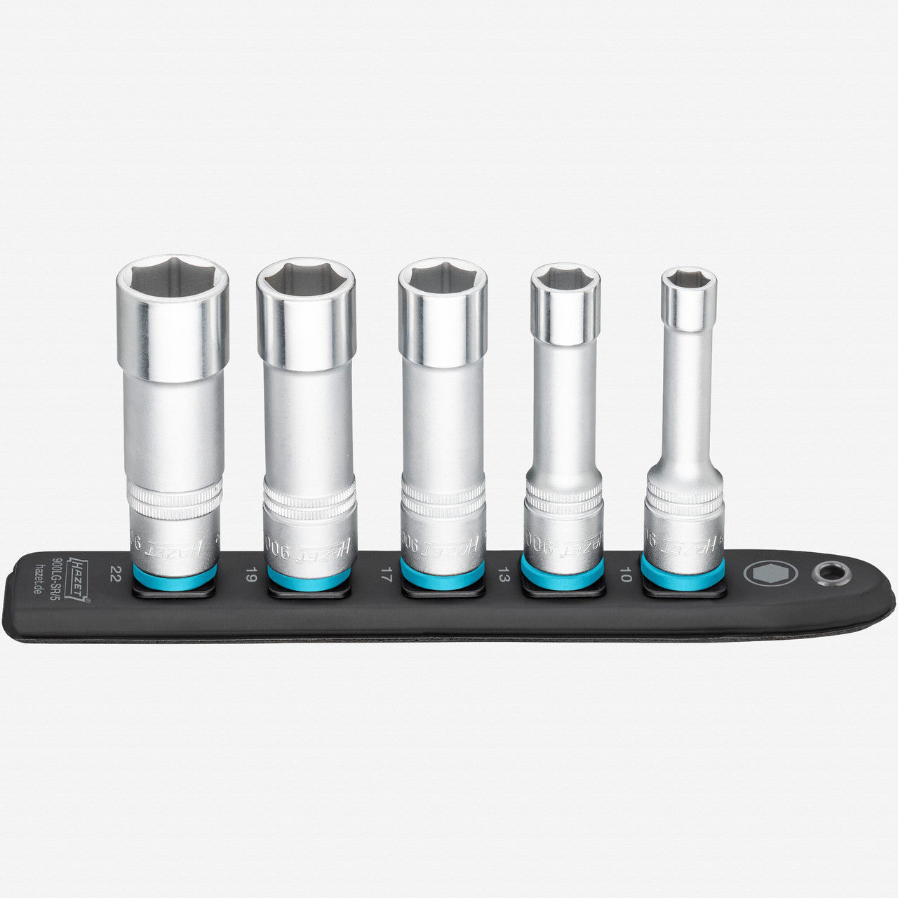 Hazet 900SLG - SR/5 SmartRail 1/2" Impact Metric Deep Socket Set, 5 Pieces - HZ900SLG-SR/5 - KC Tool