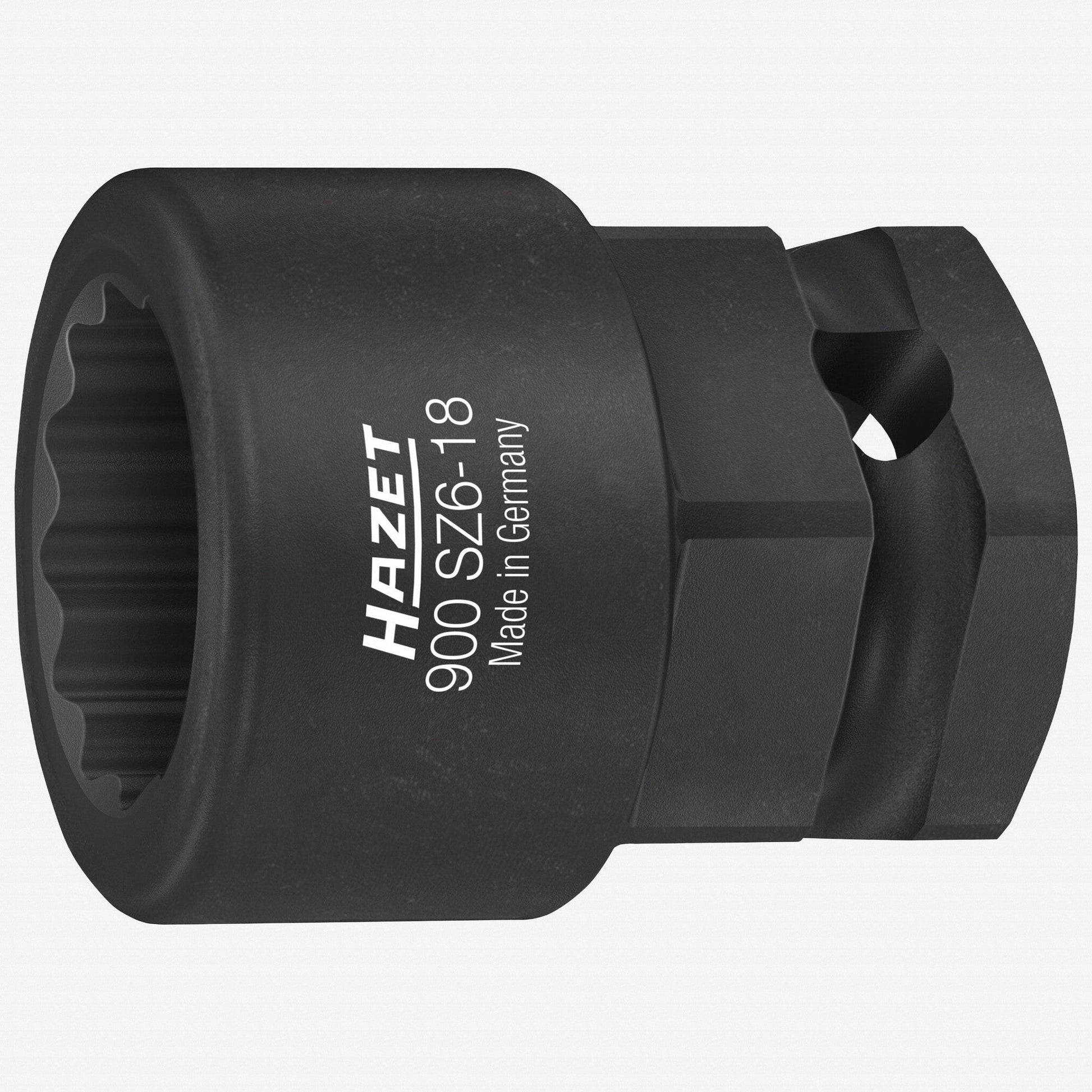 Hazet 900SZ6-18 18 mm Outside Hex Impact Socket, 1/2" Drive, 24 mm Outside Hex Drive, 12 Point - HZ900SZ6-18 - KC Tool