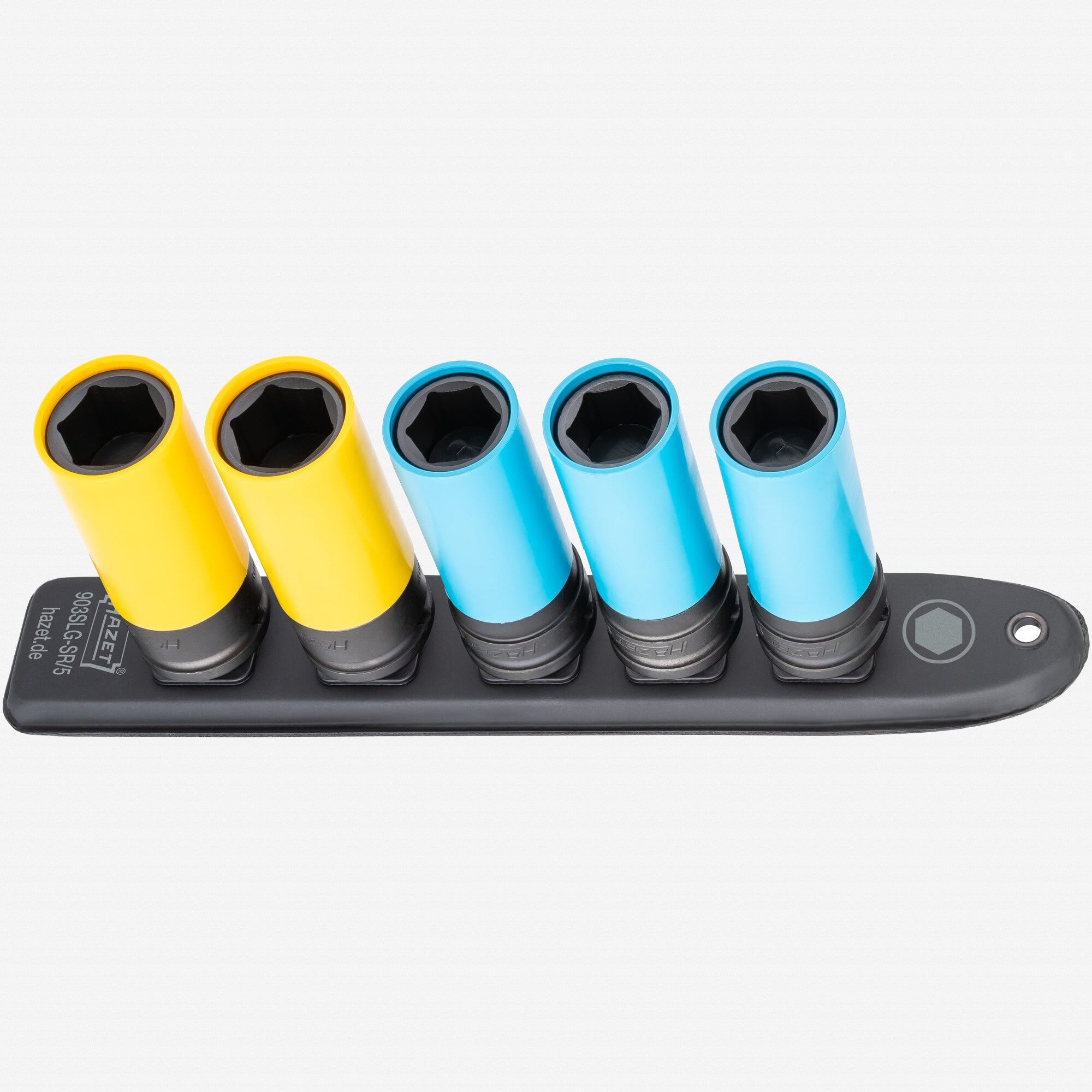 Hazet 903SLG-SR/5 SmartRail 1/2" Impact Metric Socket Set, 5 Pieces - HZ903SLG-SR/5 - KC Tool