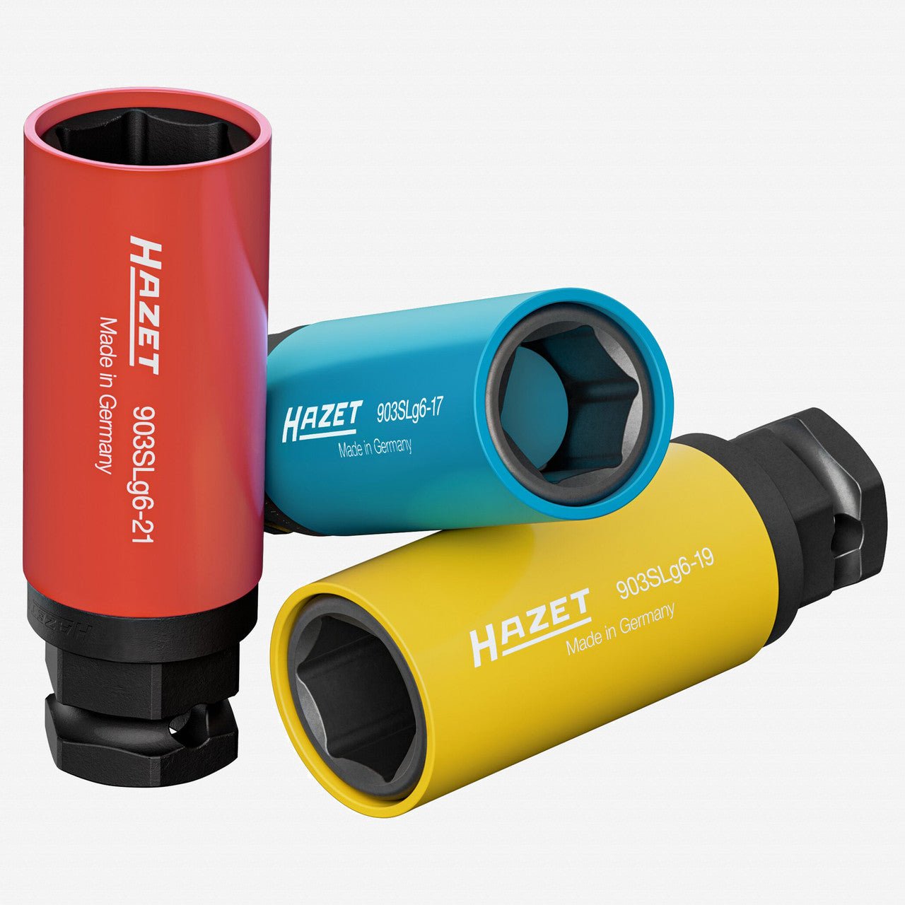 Hazet 903SLg6/3 Outside Hex Impact Socket Set, Metric 17 - 21 mm, 1/2" or 24 mm Drive, 3 Pieces - HZ903SLg6/3 - KC Tool