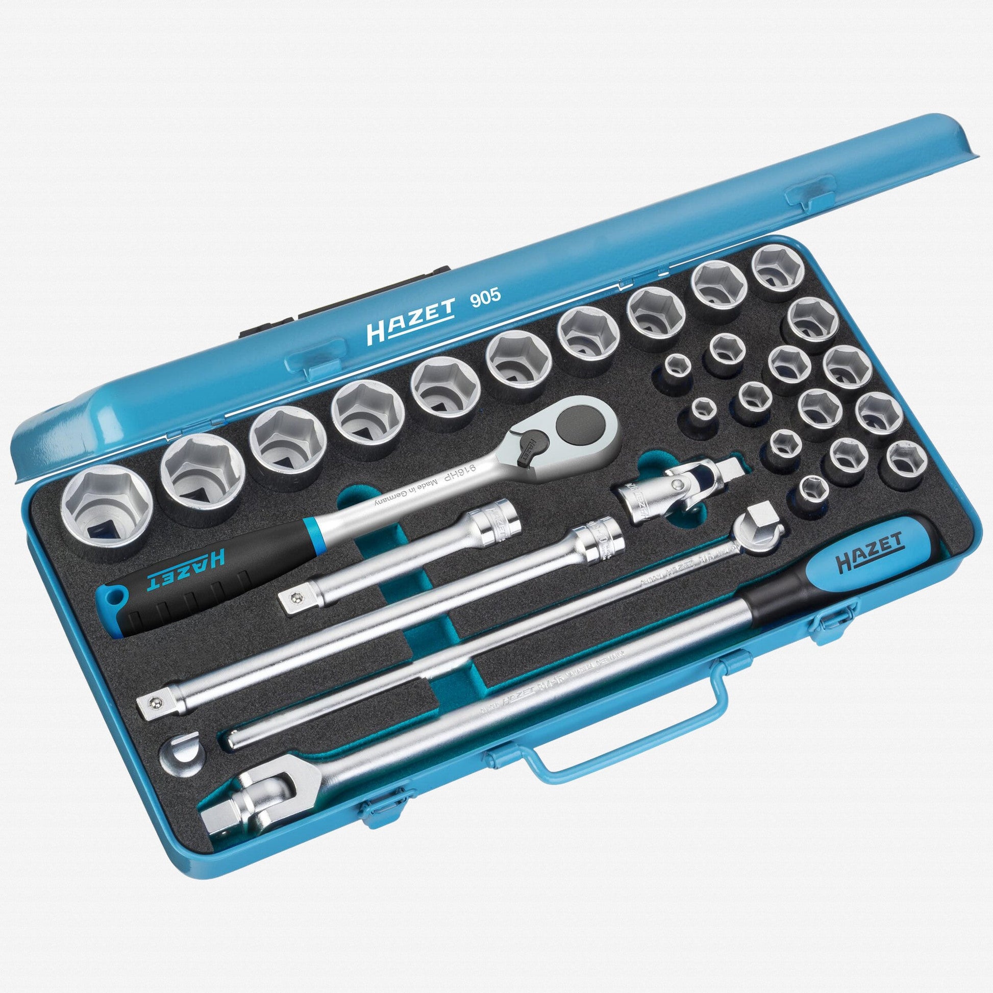 Hazet 905 1/2" Metric Socket Set, 8 - 32 mm, 30 Pieces - HZ905 - KC Tool