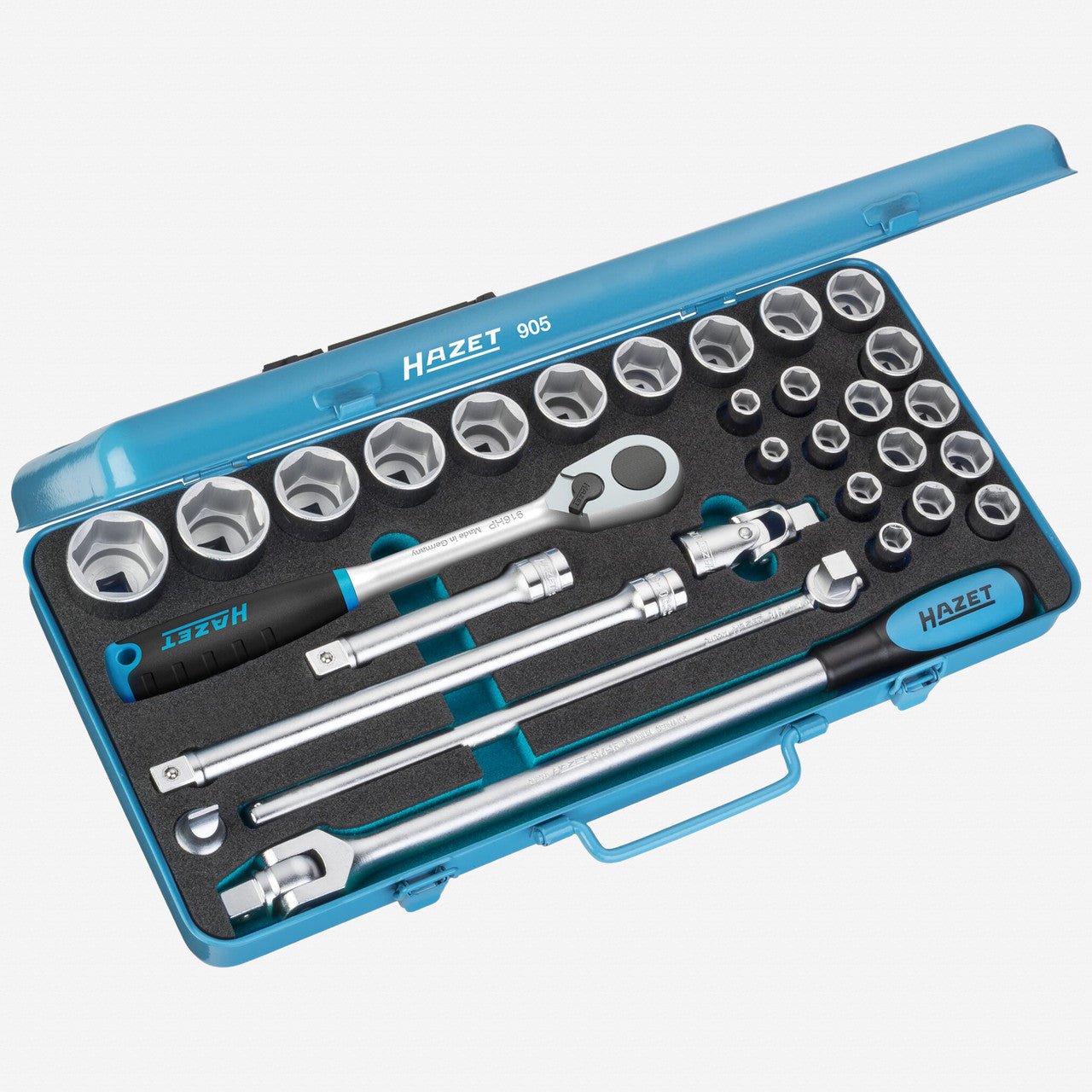 Hazet 905 1/2" Metric Socket Set, 8 - 32 mm, 30 Pieces - HZ905 - KC Tool