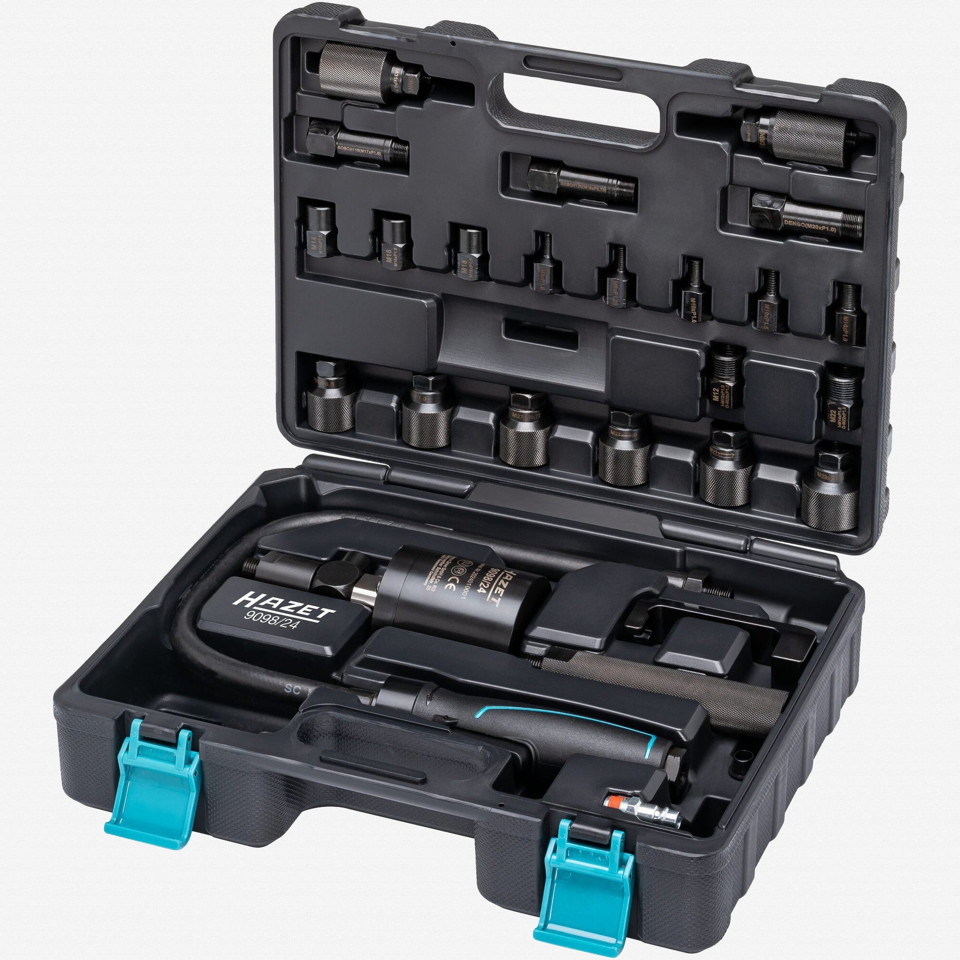 Hazet 9098/24 Compressed Air Injector Sliding Hammer Set, 24 Pieces - HZ9098/24 - KC Tool
