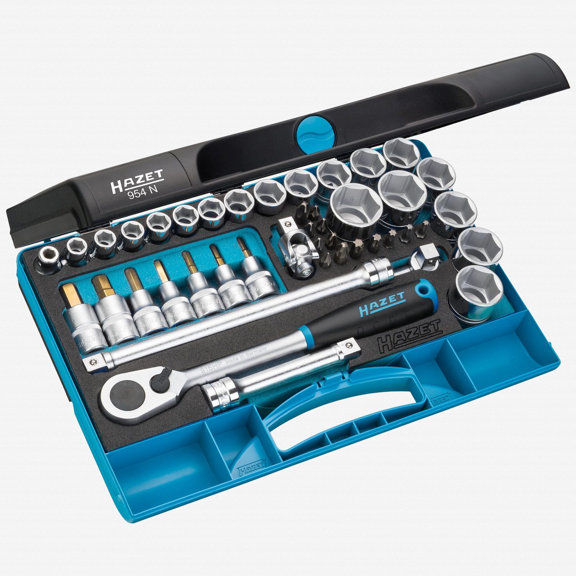Hazet 954N 1/2" Metric Socket Set, 10 - 32 mm, 44 Pieces - HZ954N - KC Tool