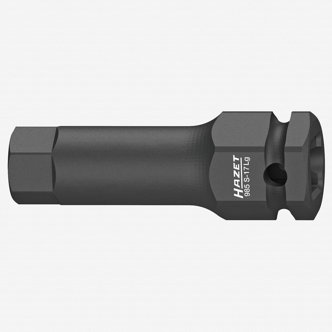 Hazet 985S - 17LG Extra - Long 17 mm Inside Hex Impact Socket, 1/2" Drive, 24 mm Outside Hex Drive, 75 mm - HZ985S-17LG - KC Tool