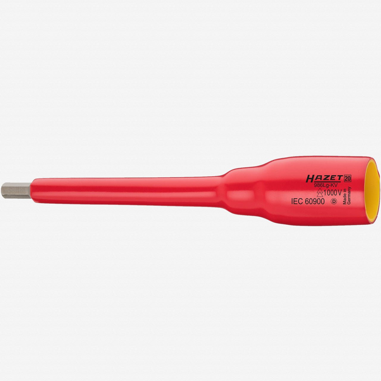 Hazet 986LG Insulated 1/2" Hex Bit Socket, 4.0mm - HZ986Lg-4KV - KC Tool
