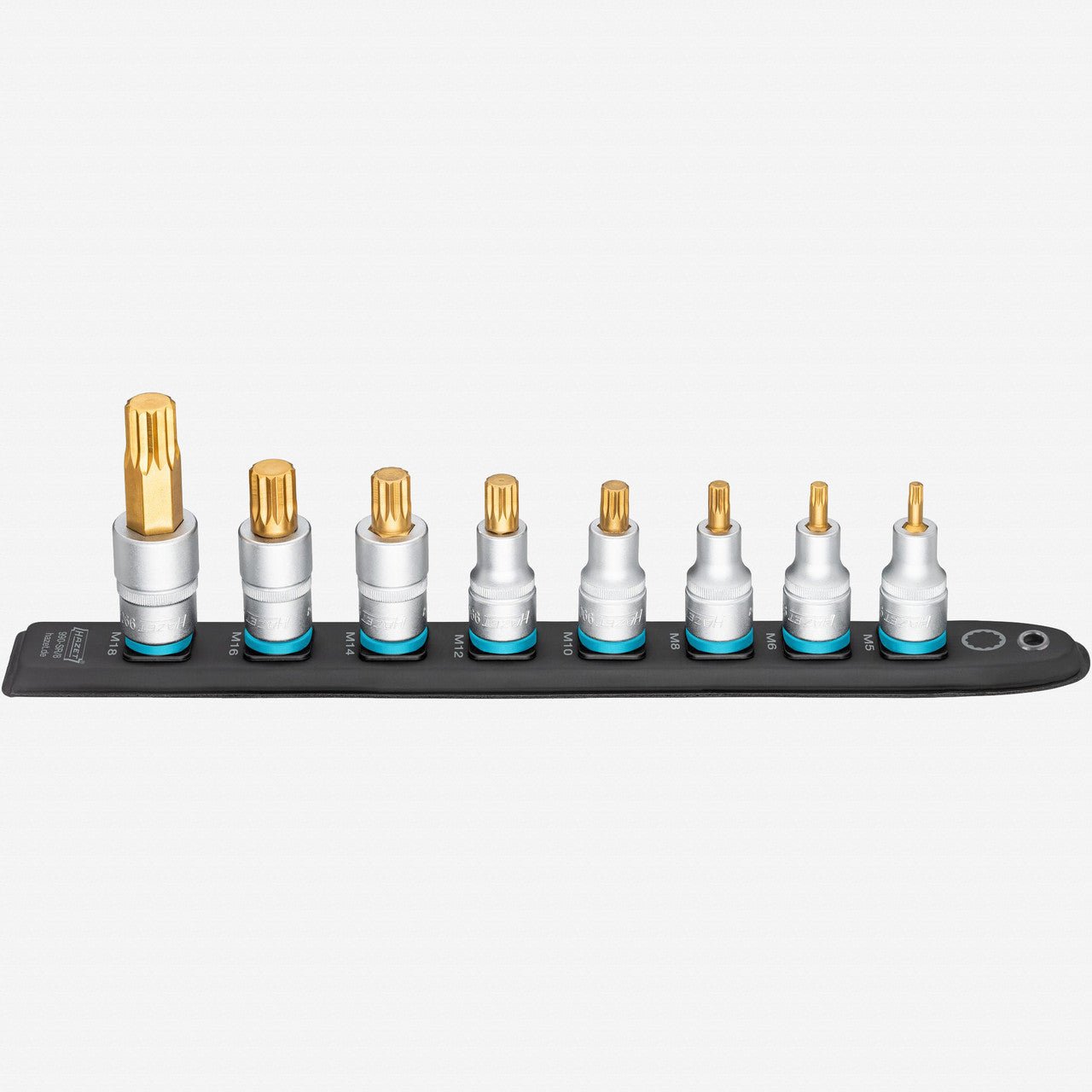 Hazet 990 - SR/8 SmartRail 1/2" XZN Bit Socket Set, 8 Pieces - HZ990-SR/8 - KC Tool