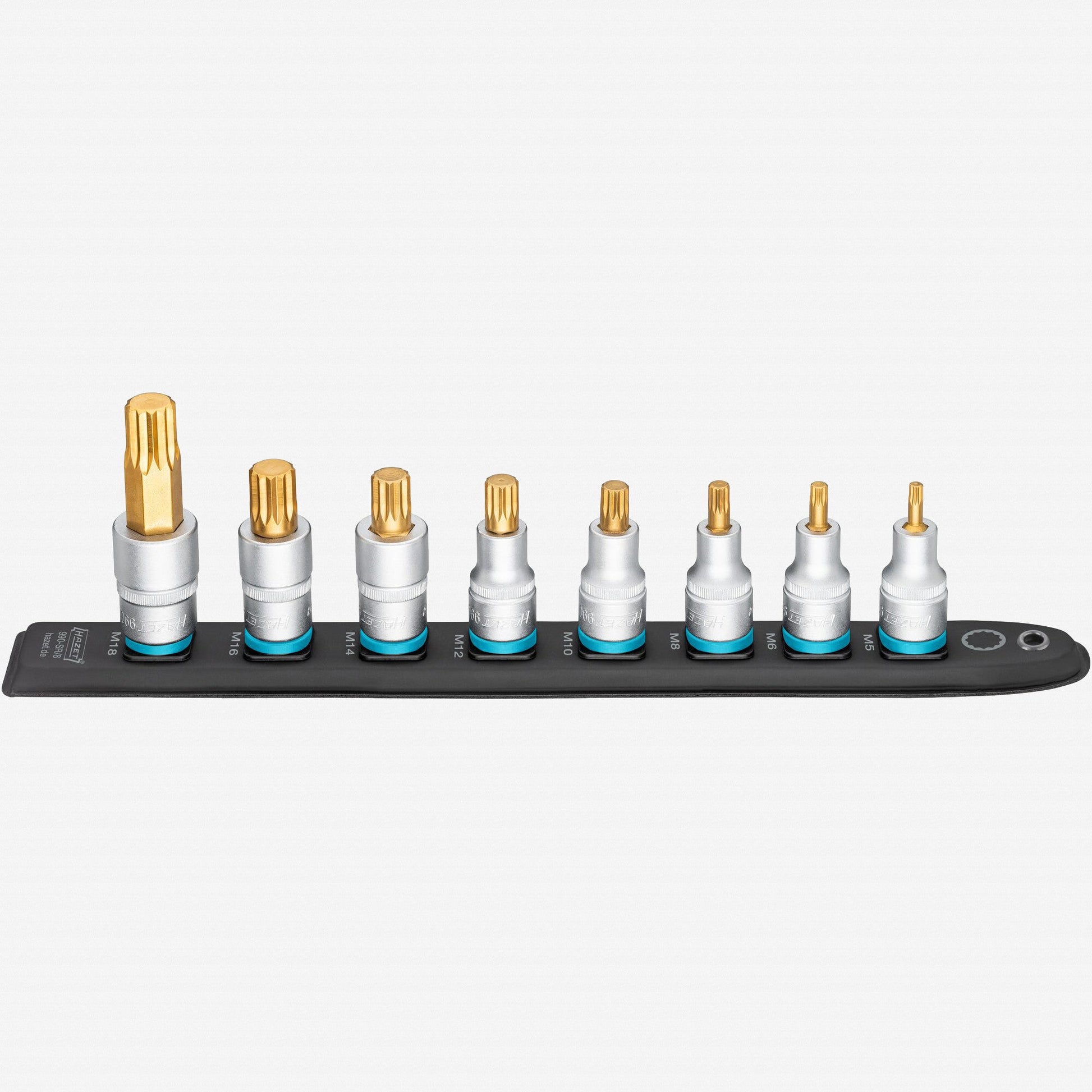 Hazet 990-SR/8 SmartRail 1/2" XZN Bit Socket Set, 8 Pieces - HZ990-SR/8 - KC Tool
