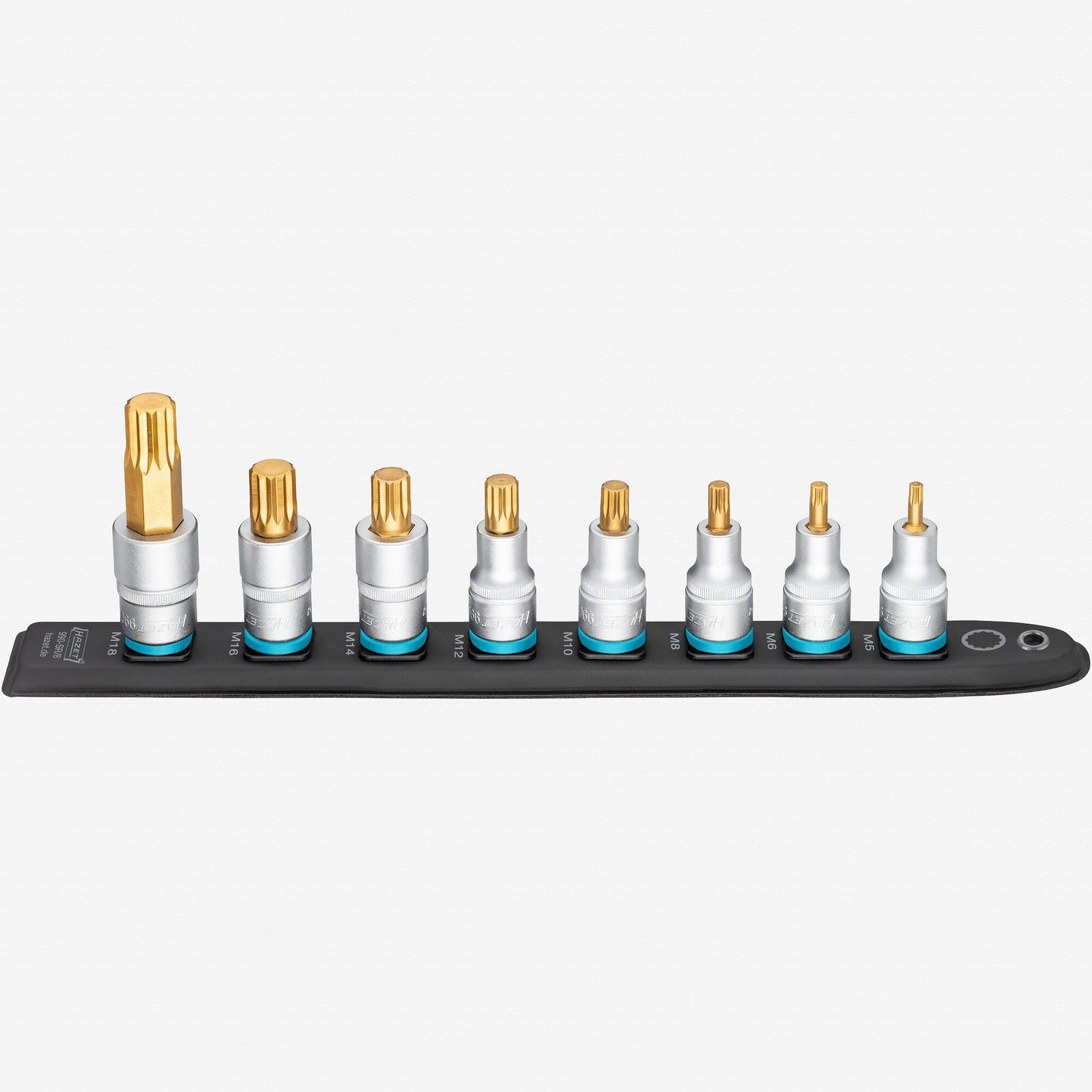 Hazet 990-SR/8 SmartRail 1/2" XZN Bit Socket Set, 8 Pieces - HZ990-SR/8 - KC Tool