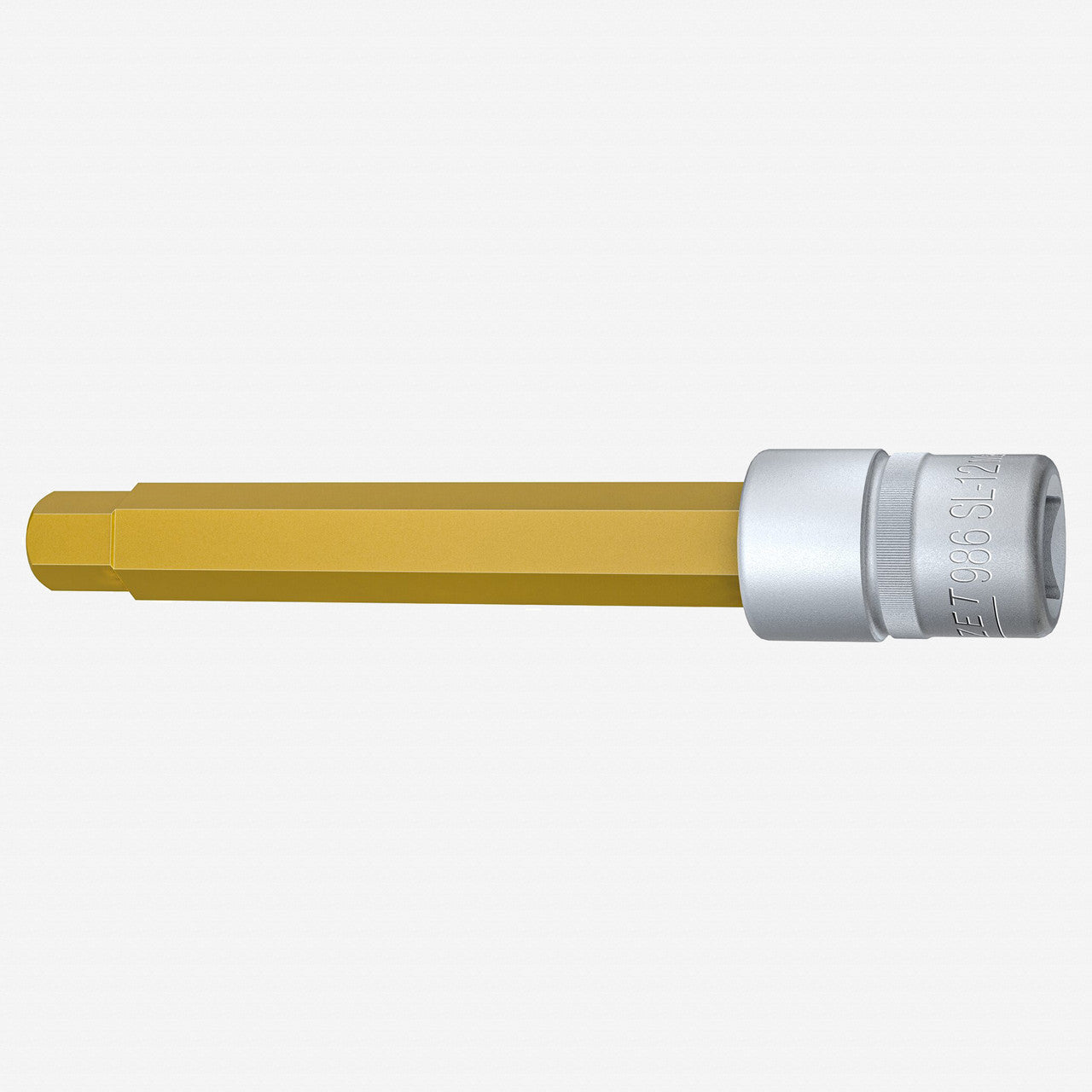 Hazet HZ986SL - 12 12 mm Titanium Nitride Hex Socket, 1/2" Drive, 140 mm - HZ986SL-12 - KC Tool