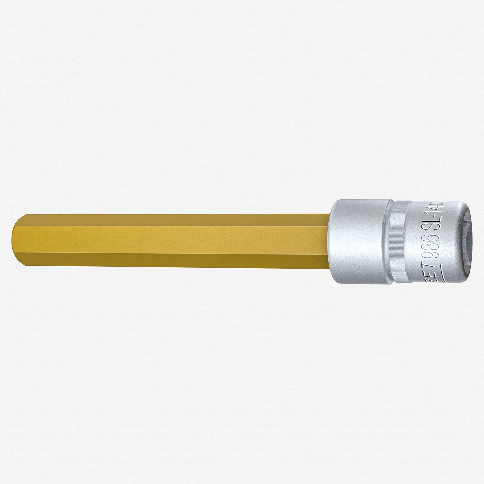 Hazet HZ986SL-14 14 mm Titanium Nitride Hex Socket, 1/2" Drive, 140 mm - HZ986SL-14 - KC Tool