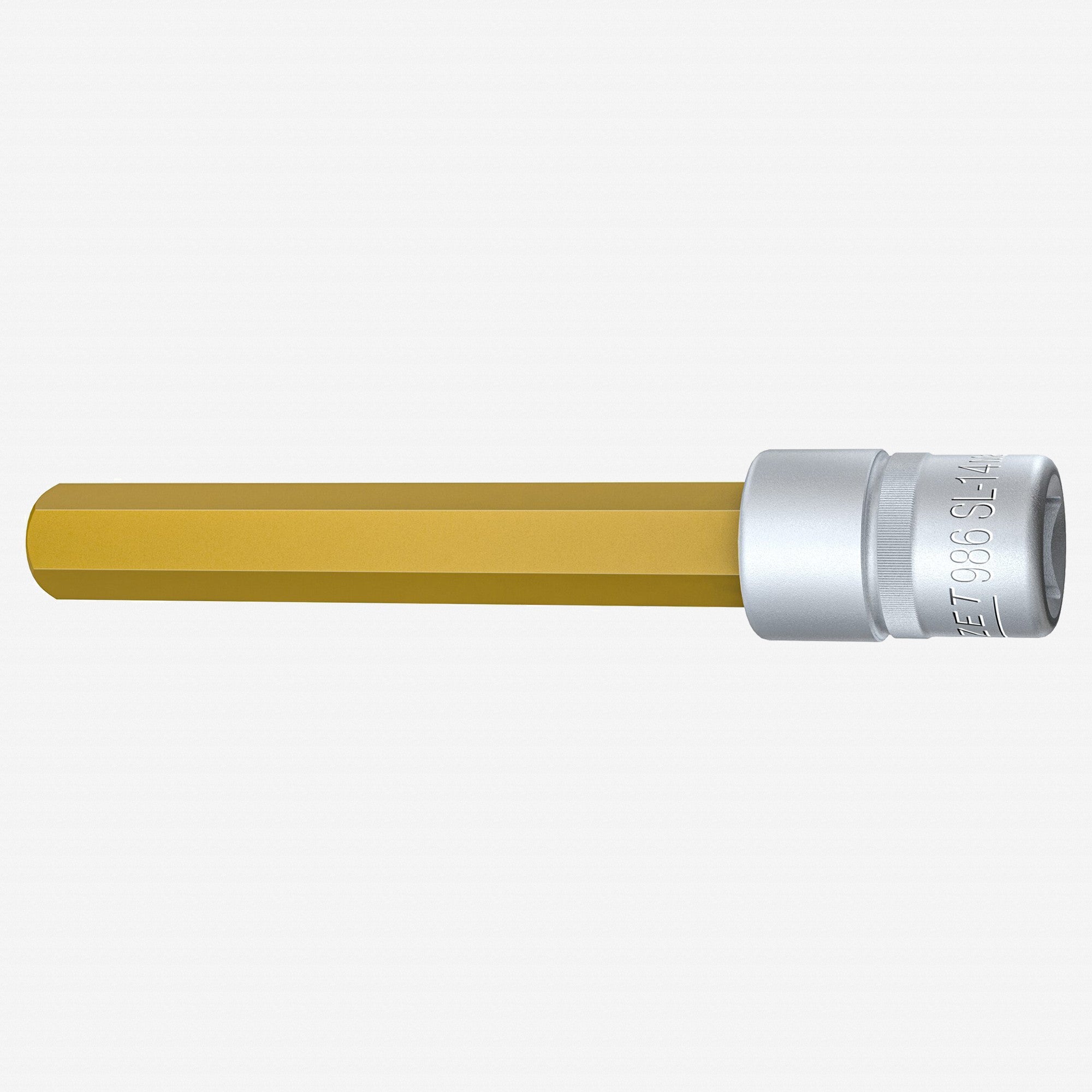 Hazet HZ986SL-14 14 mm Titanium Nitride Hex Socket, 1/2" Drive, 140 mm - HZ986SL-14 - KC Tool