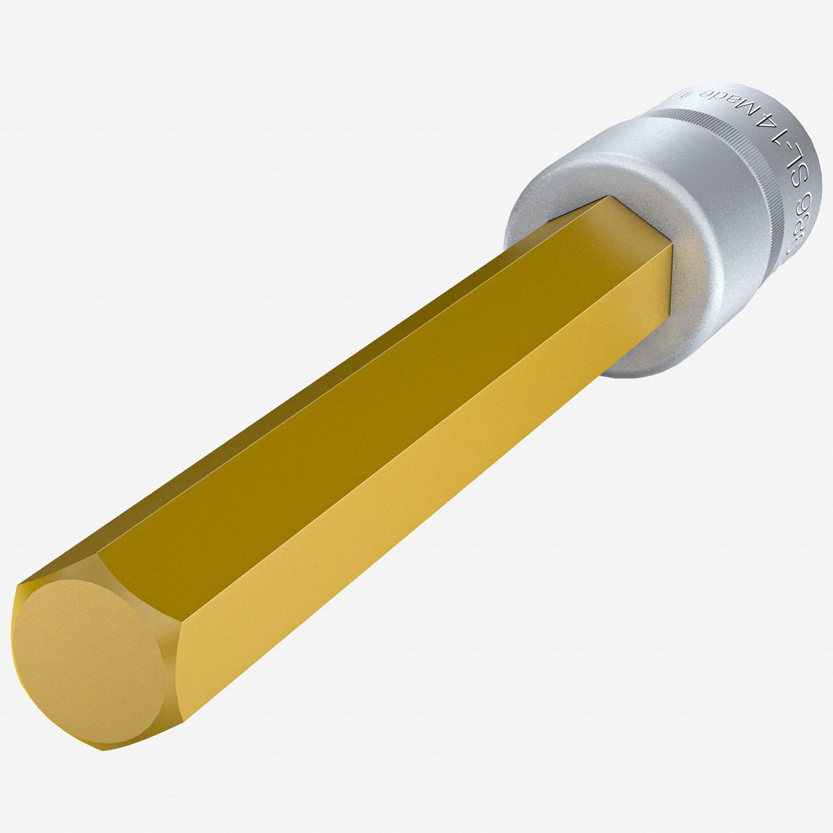 Hazet HZ986SL-14 14 mm Titanium Nitride Hex Socket, 1/2" Drive, 140 mm - HZ986SL-14 - KC Tool
