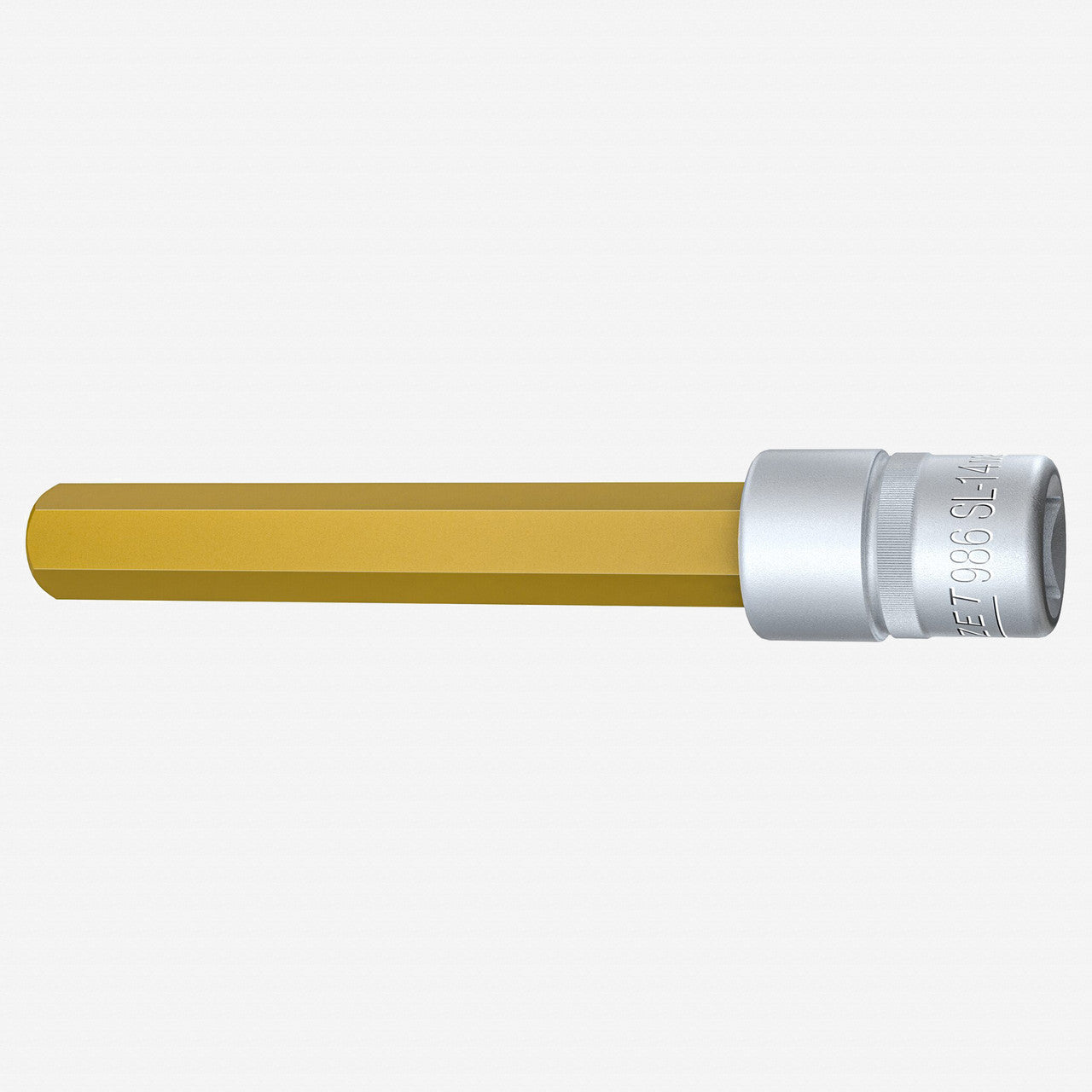 Hazet HZ986SL - 14 14 mm Titanium Nitride Hex Socket, 1/2" Drive, 140 mm - HZ986SL-14 - KC Tool