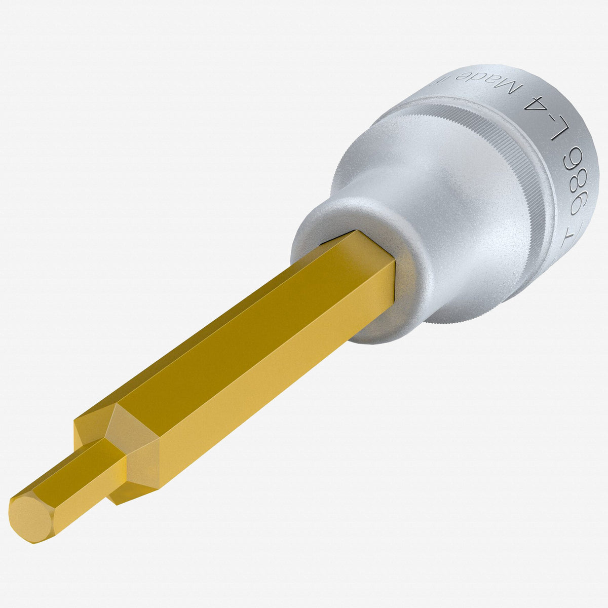 Hazet HZ986SL-4 4 mm Titanium Nitride Hex Socket, 1/2" Drive, 140 mm - HZ986SL-4 - KC Tool