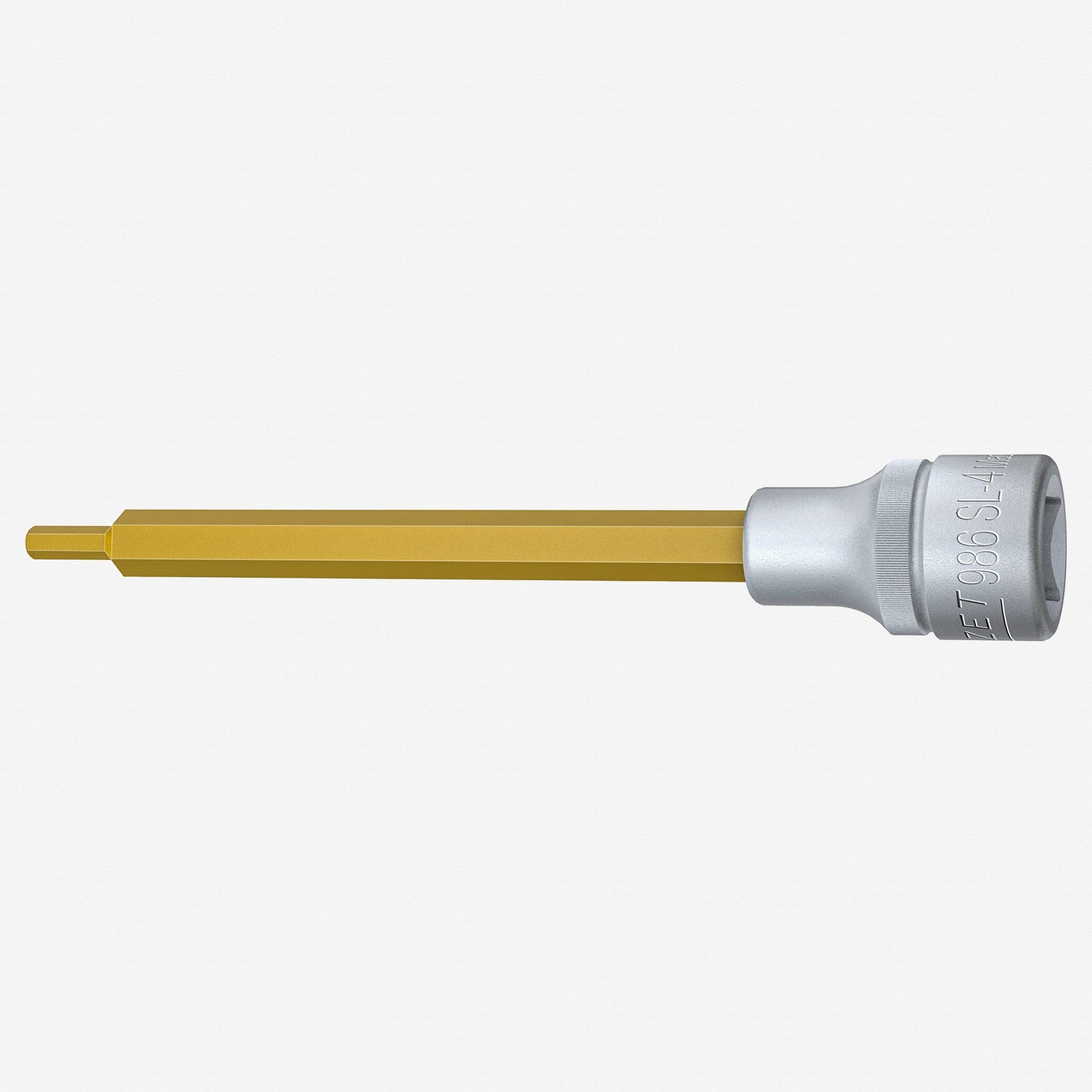 Hazet HZ986SL-4 4 mm Titanium Nitride Hex Socket, 1/2" Drive, 140 mm - HZ986SL-4 - KC Tool