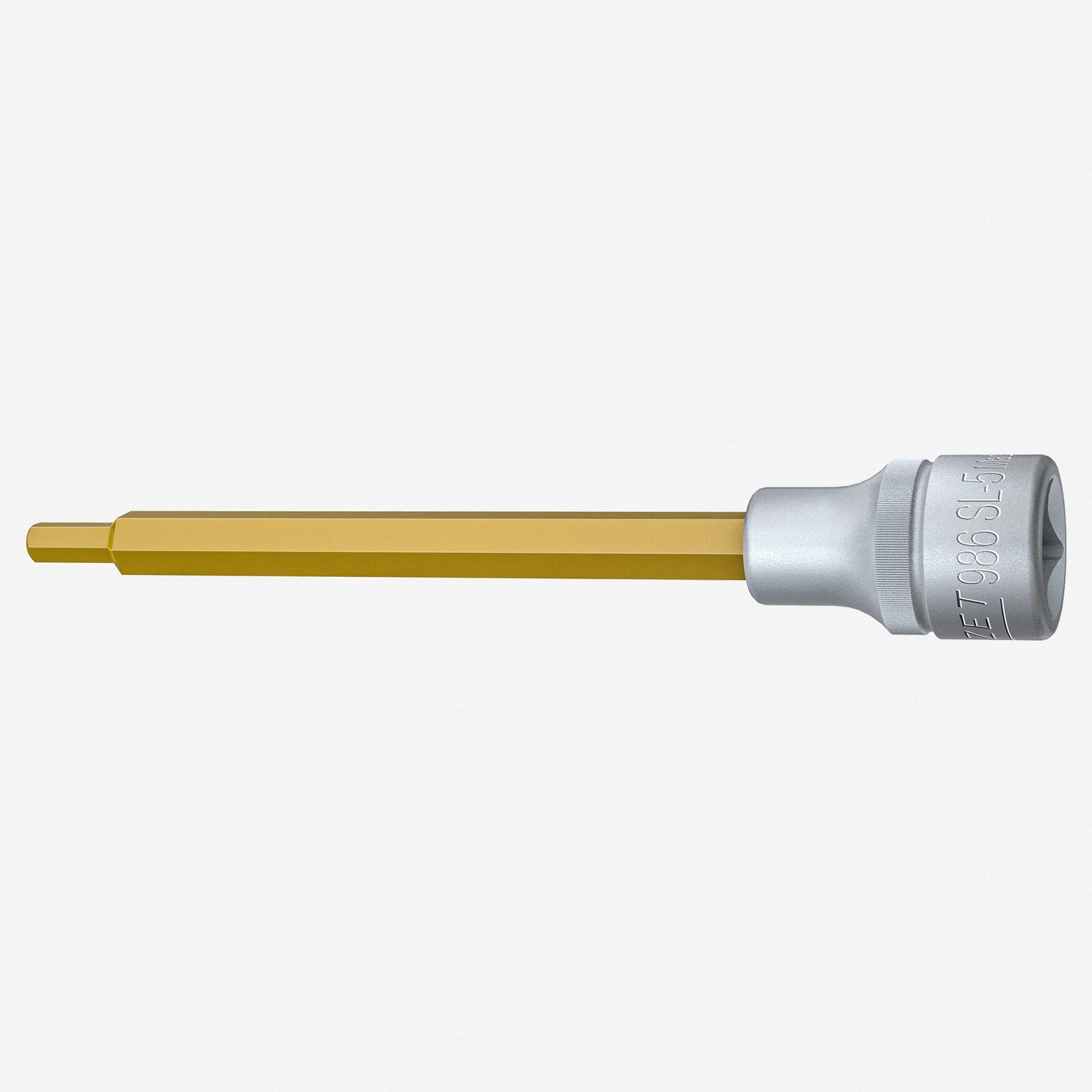 Hazet HZ986SL-5 5 mm Titanium Nitride Hex Socket, 1/2" Drive, 140 mm - HZ986SL-5 - KC Tool