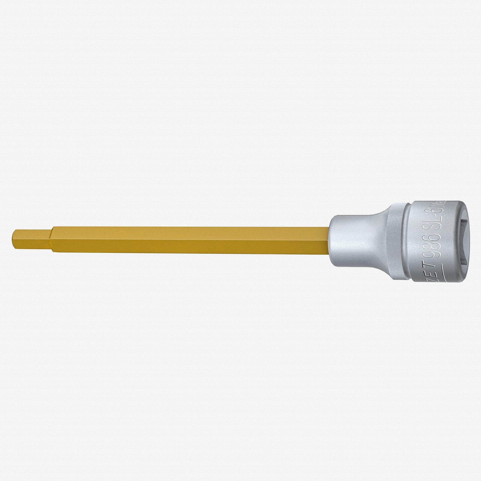 Hazet HZ986SL-6 6 mm Titanium Nitride Hex Socket, 1/2" Drive, 140 mm - HZ986SL-6 - KC Tool