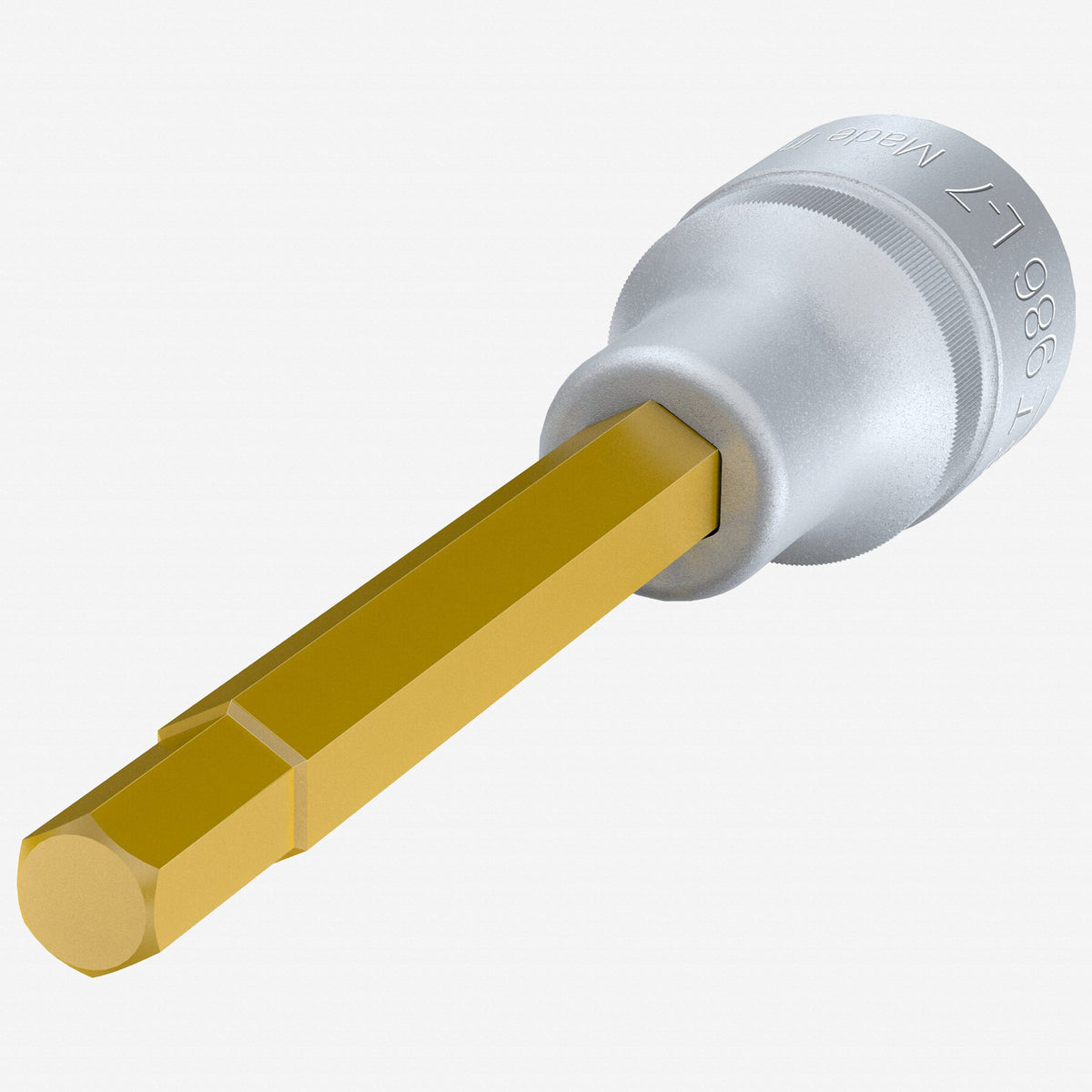 Hazet HZ986SL-7 7 mm Titanium Nitride Hex Socket, 1/2" Drive, 140 mm - HZ986SL-7 - KC Tool