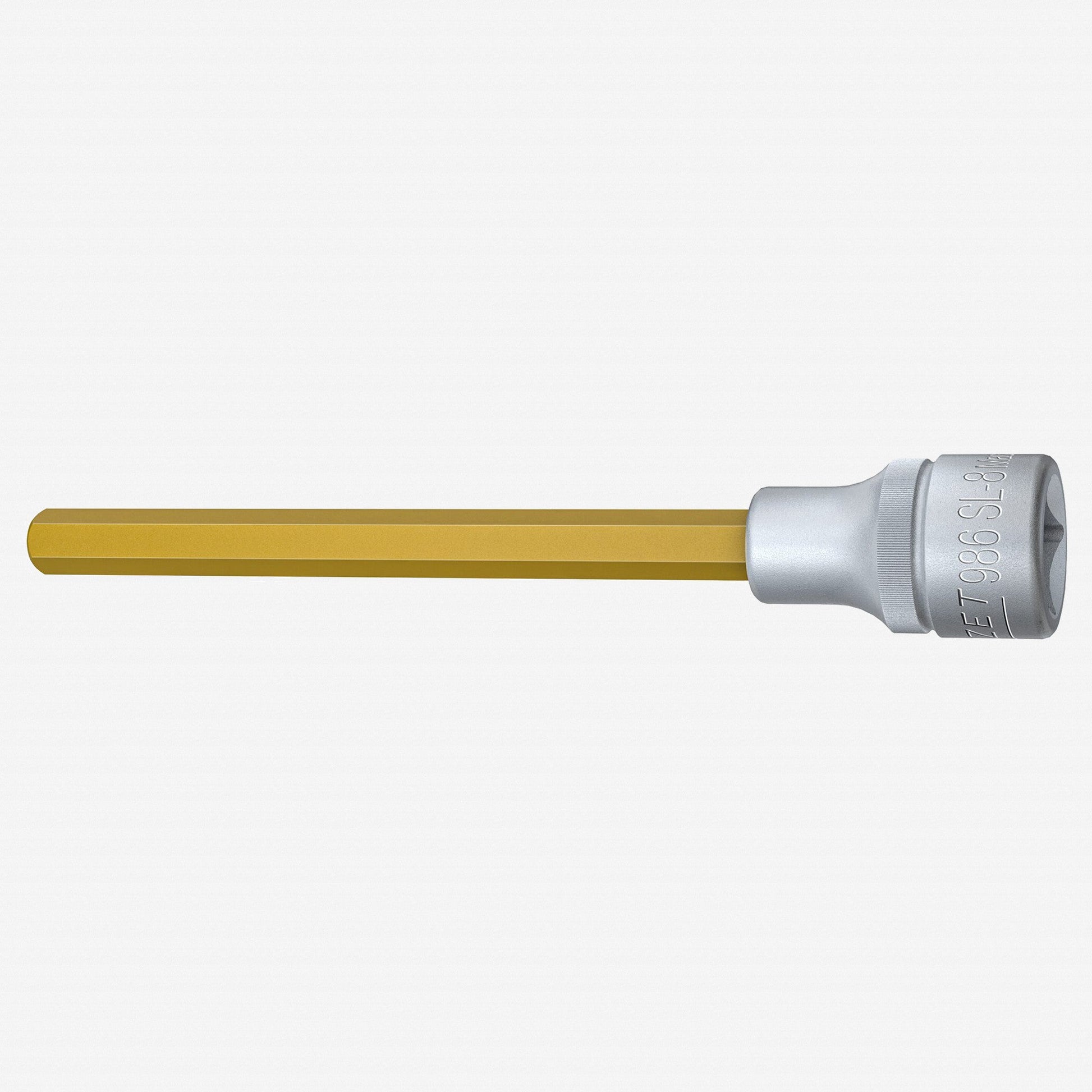 Hazet HZ986SL-8 8 mm Titanium Nitride Hex Socket, 1/2" Drive, 140 mm - HZ986SL-8 - KC Tool