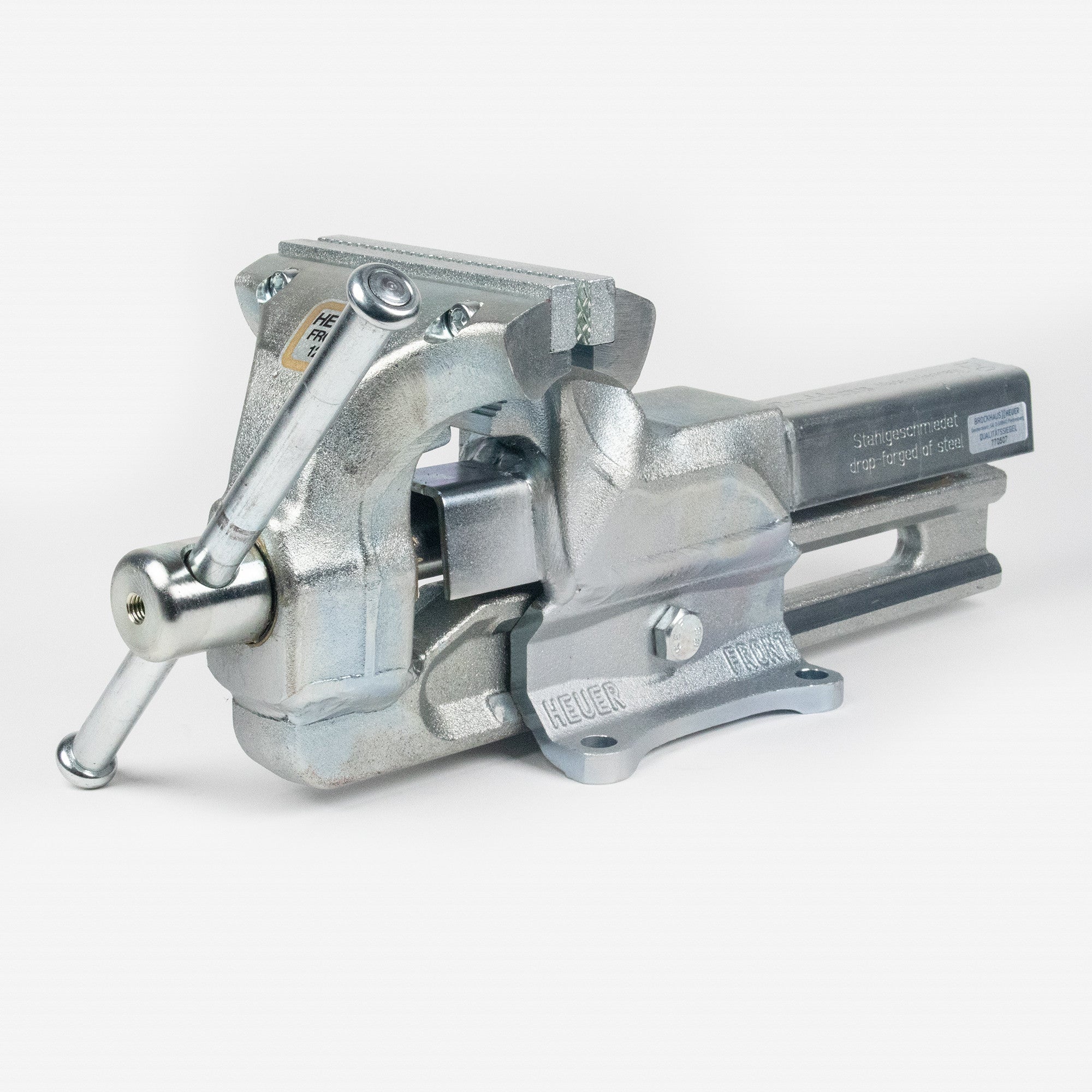 Heuer Bench Vise, Size 120, with Replaceable Jaws, Completely Galvanized - BH101123 - KC Tool