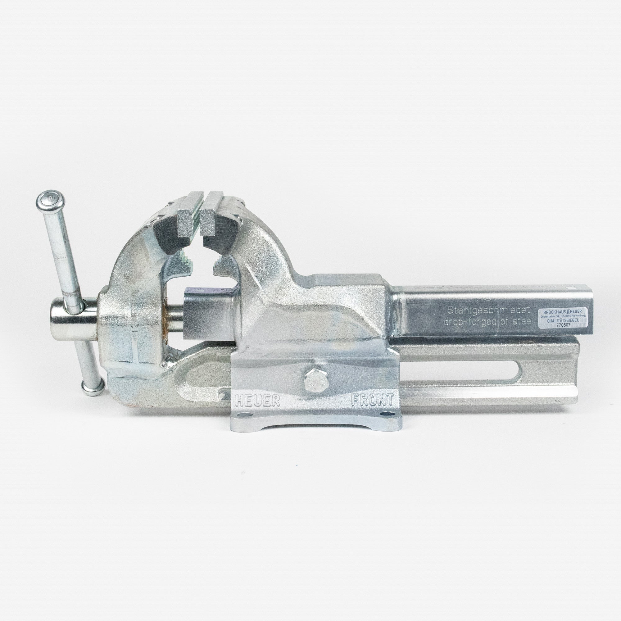 Heuer Bench Vise, Size 120, with Replaceable Jaws, Completely Galvanized - BH101123 - KC Tool