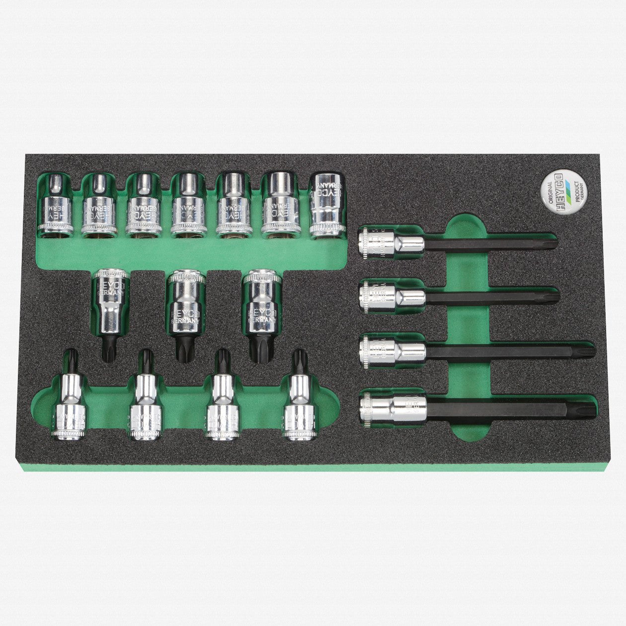 Heyco 1/2" Internal and External Torx Socket Set, 18 Pieces - HY9825036 - KC Tool