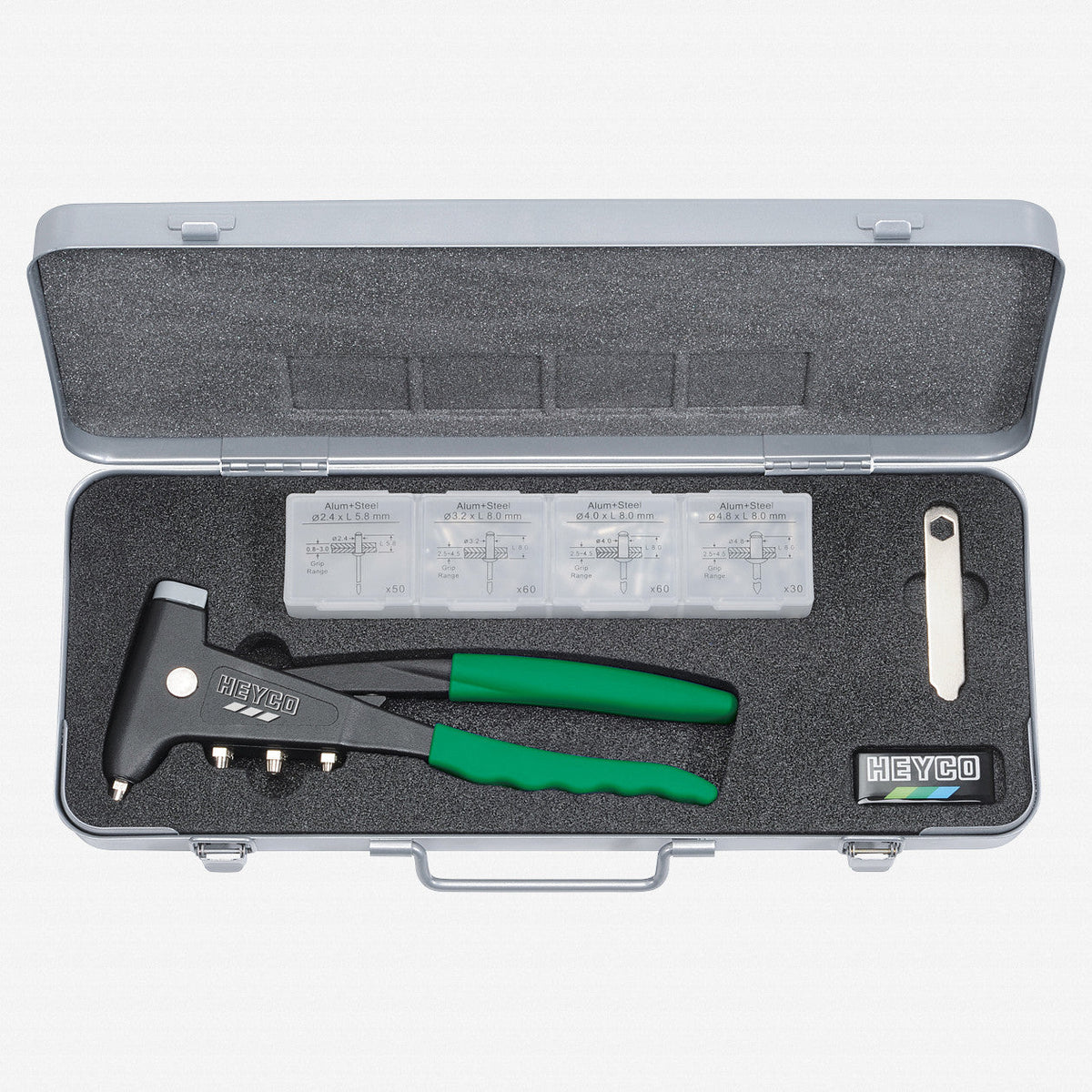 Heyco Blind Rivet Tool Set in Metal Case - HY2620001 - KC Tool