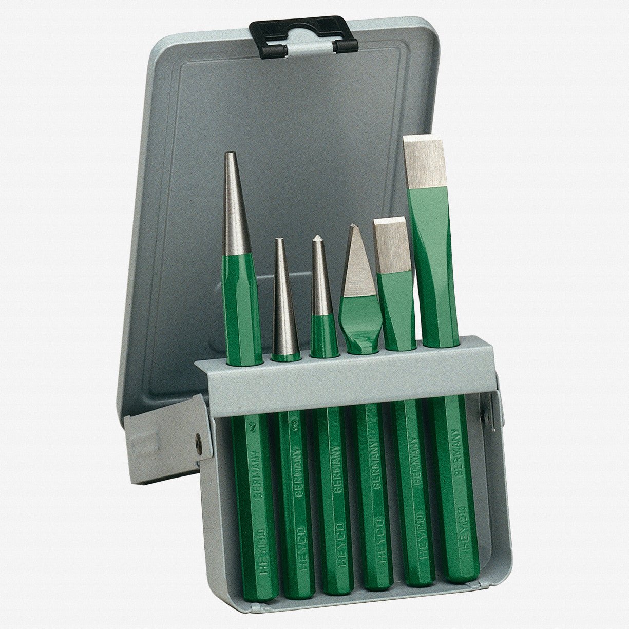 Heyco Chisel and Punch Set in Hinged Metal Box, 6 Pieces - HY5510000 - KC Tool