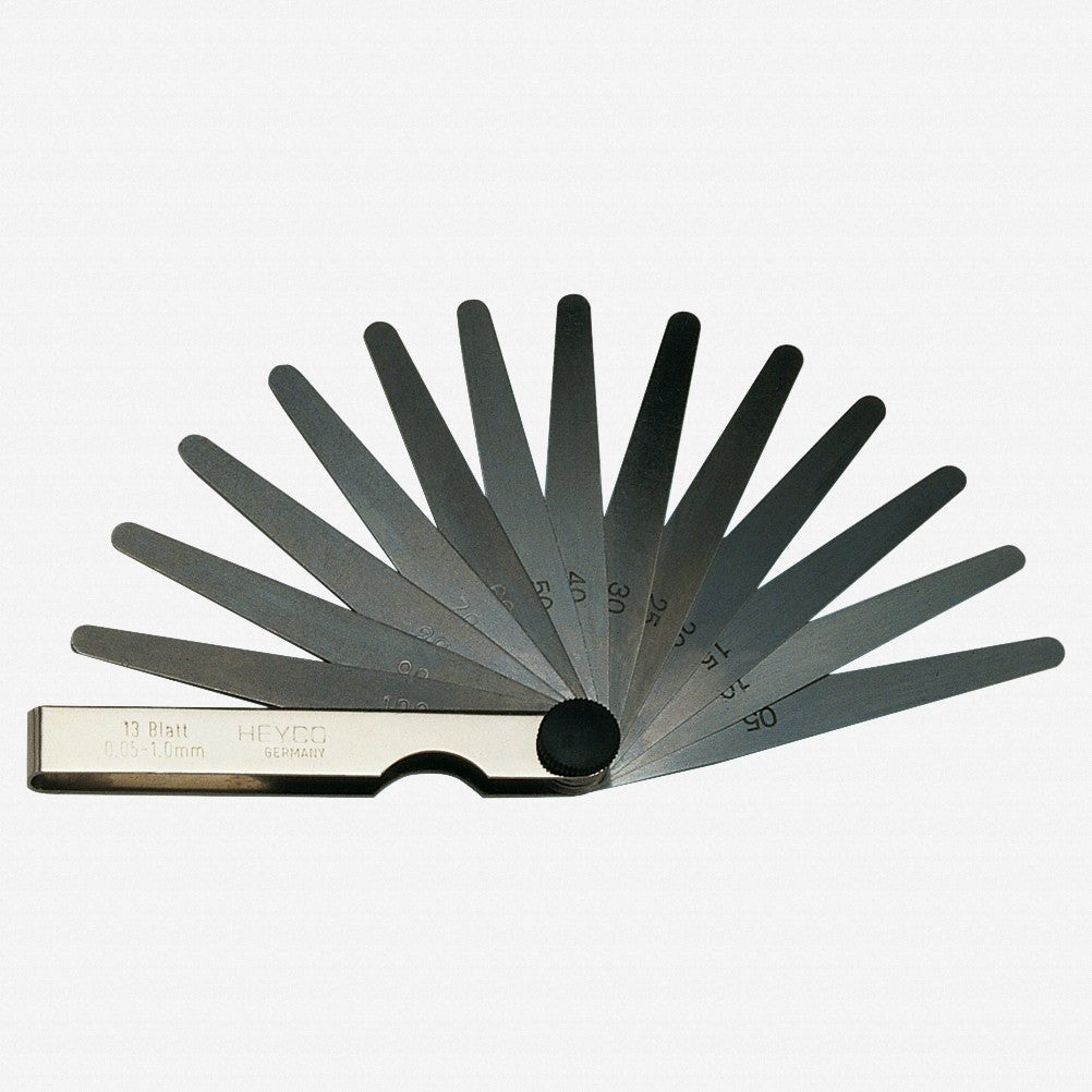 Heyco Feeler Gauges, Metric/SAE, 13 Pieces - HY8140002 - KC Tool