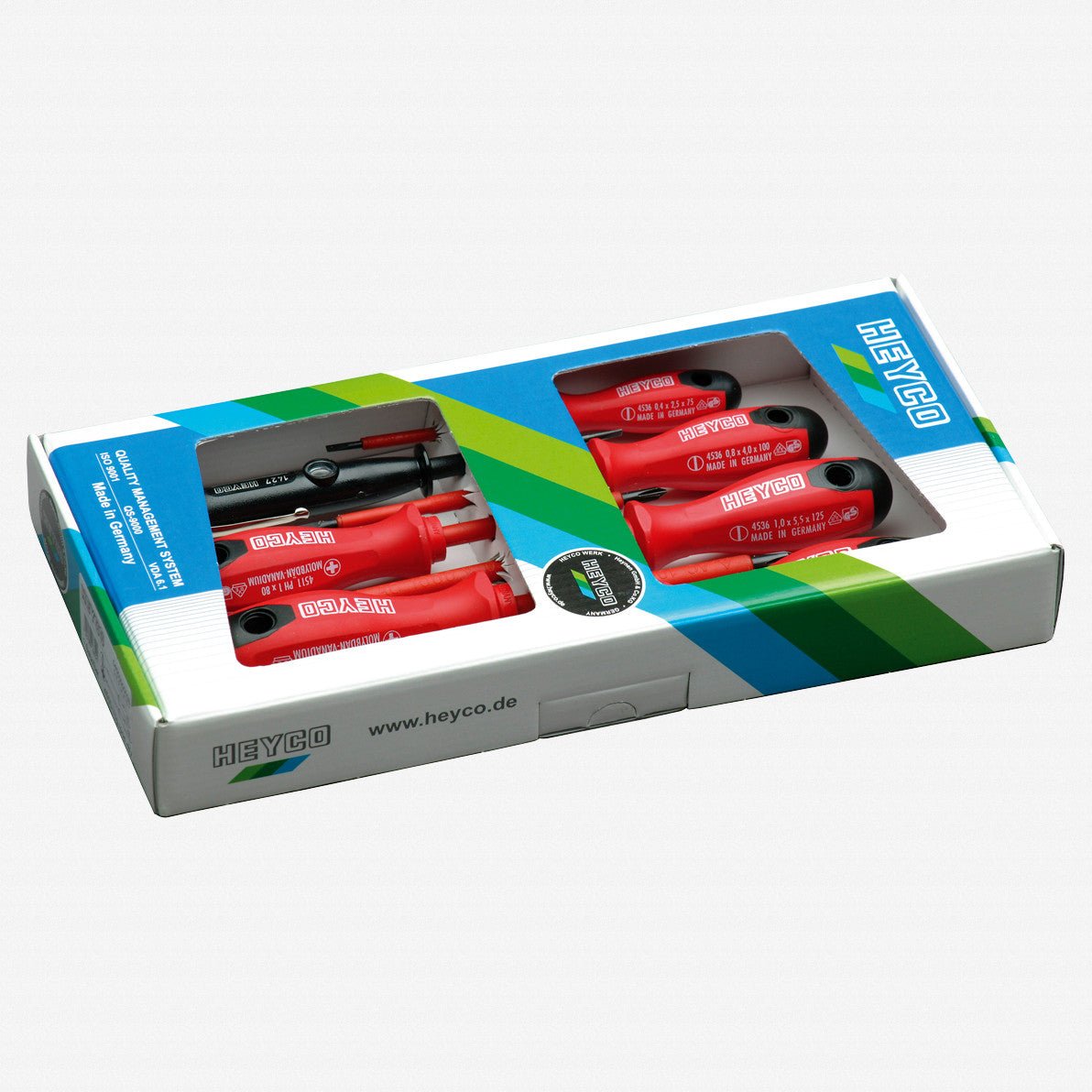 Heyco Insulated VDE Phillips/Slotted Screwdriver Set with 2K Handle, 7 Pieces - HY5500000-33 - KC Tool